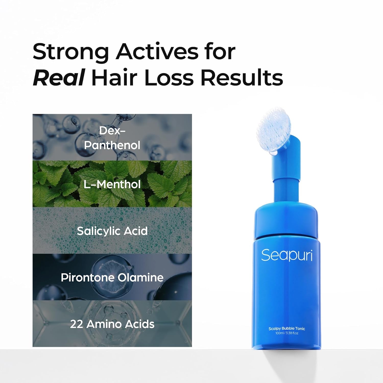Seapuri Scalpy Bubble Tonic – 100ml | Reduces Hair Shedding, Dandruff & Boosts Root Volume