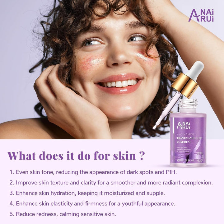ANAI RUI 5% Tranexamic Acid + Niacinamide Serum 30ml | Dark Spot Corrector & Brightening Treatment for Uneven Skin Tone