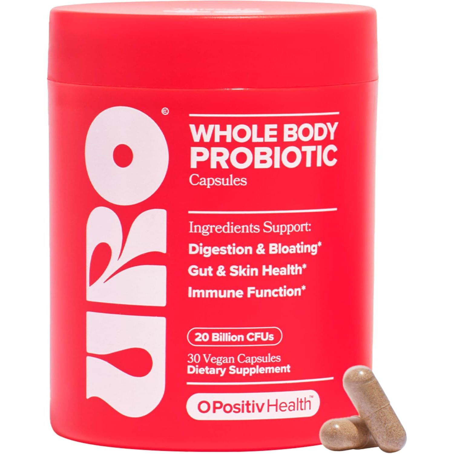 O Positiv URO Whole Body Probiotic 30 Capsules The 3-in-1 Microbiome Support for Gut Skin & Oral Health