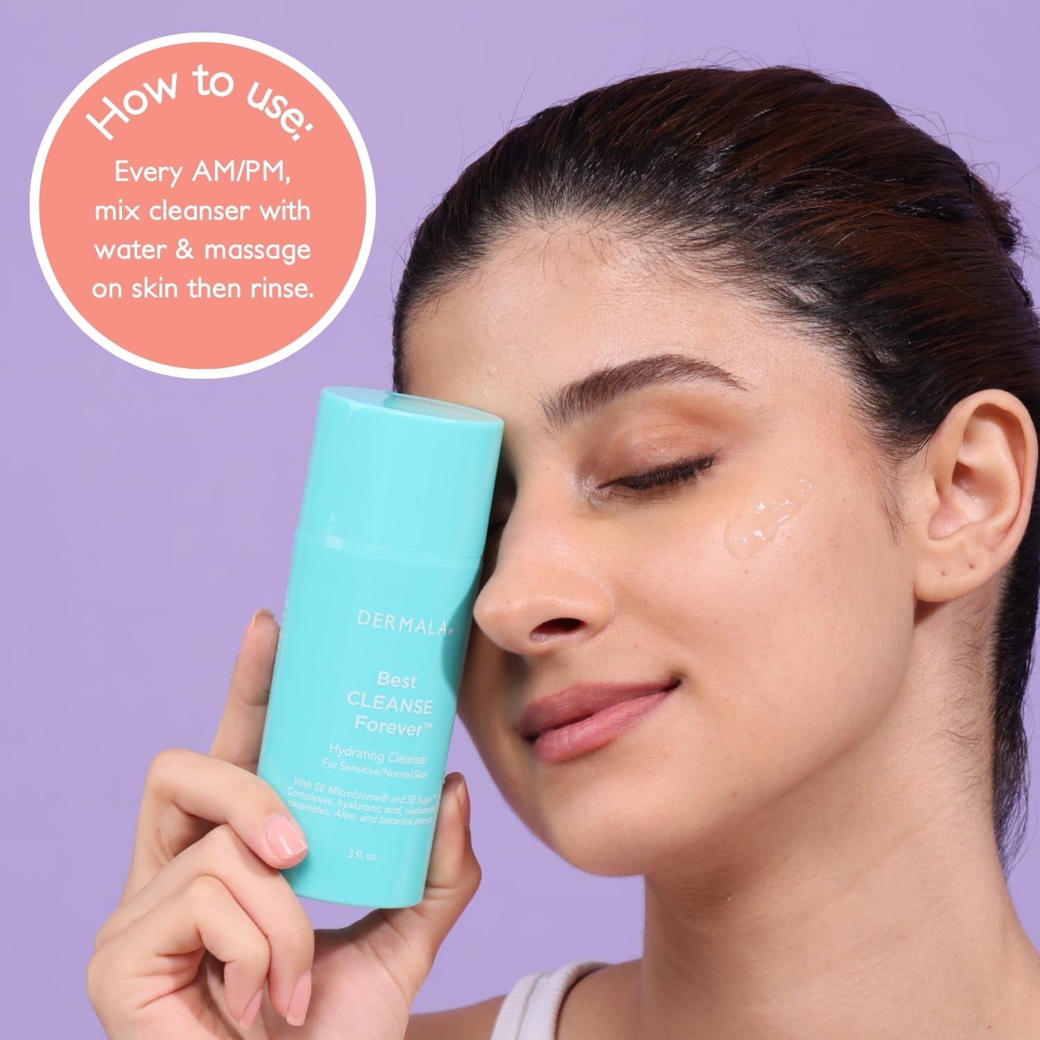 Dermala Best Cleanse Forever Hydrating Cleanser – 89ml | Gentle, Acne-Fighting Face Wash for Clear & Radiant Skin