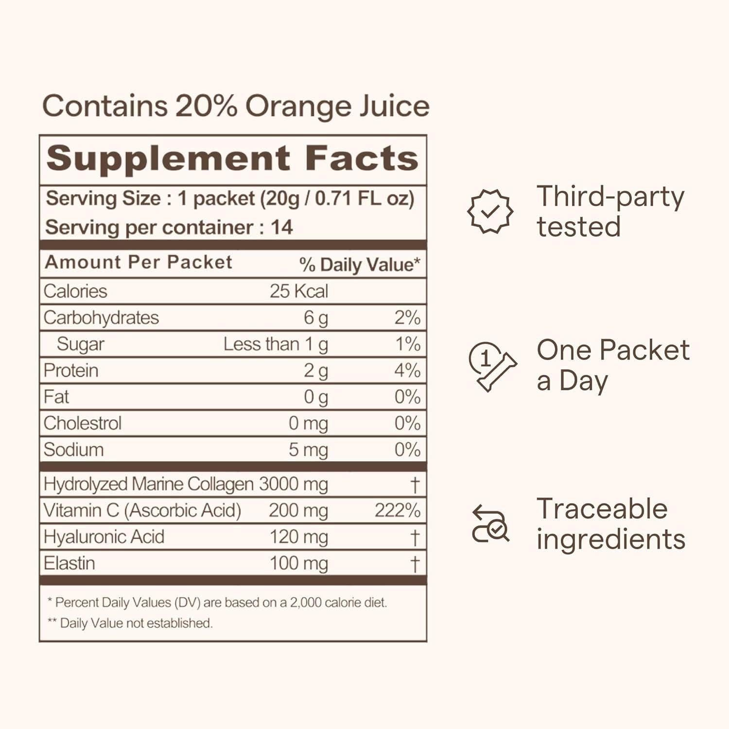 Ownist Triple Collagen Orange - 14 Stick Packs | Marine Collagen for Radiant Skin & Hydration