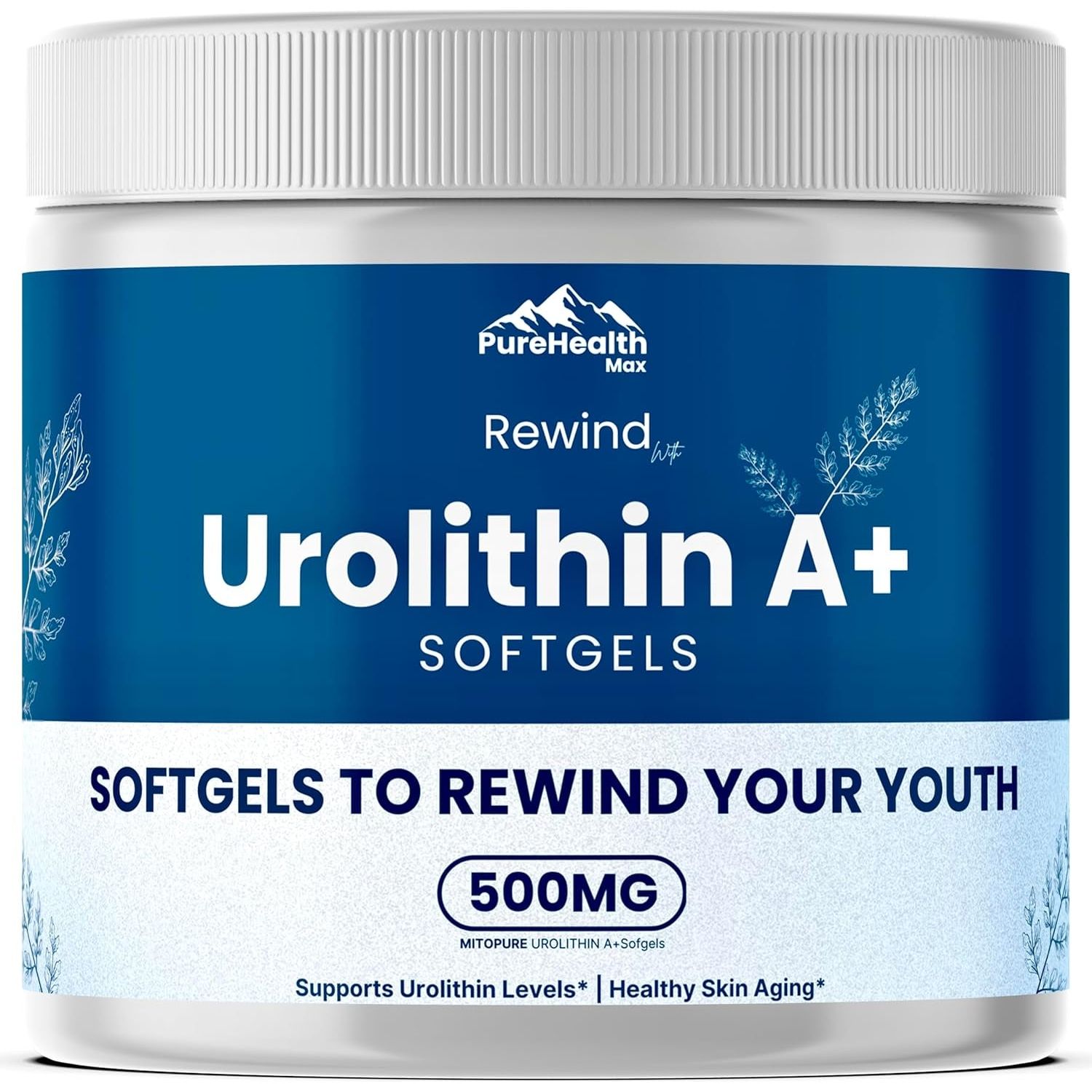 PURE HEALTH MAX Rewind With Urolithin A+ – 60 Softgels | Cellular Renewal & Anti-Aging Energy Booster