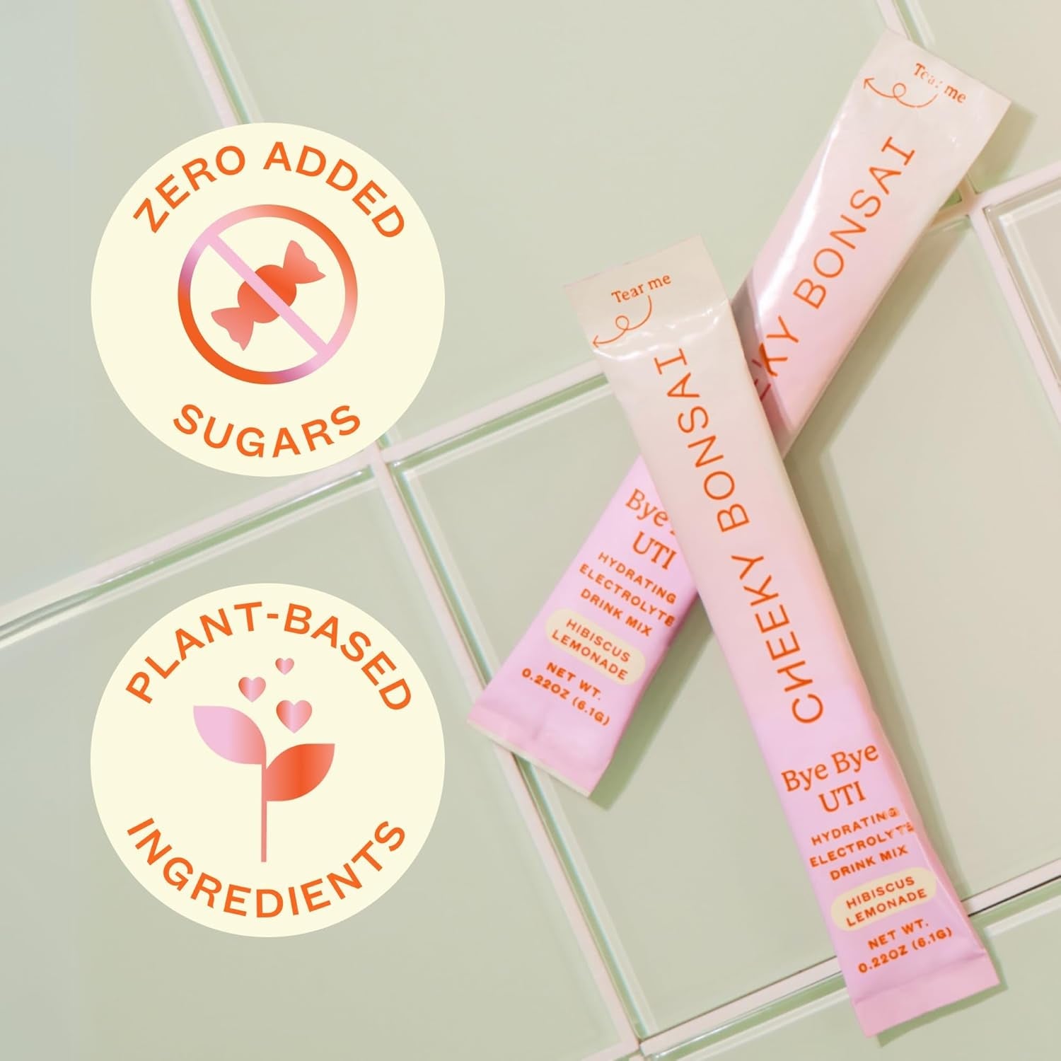 Cheeky Bonsai Bye Bye UTI 10 Hibiscus Lemonade Drink Mix Packets