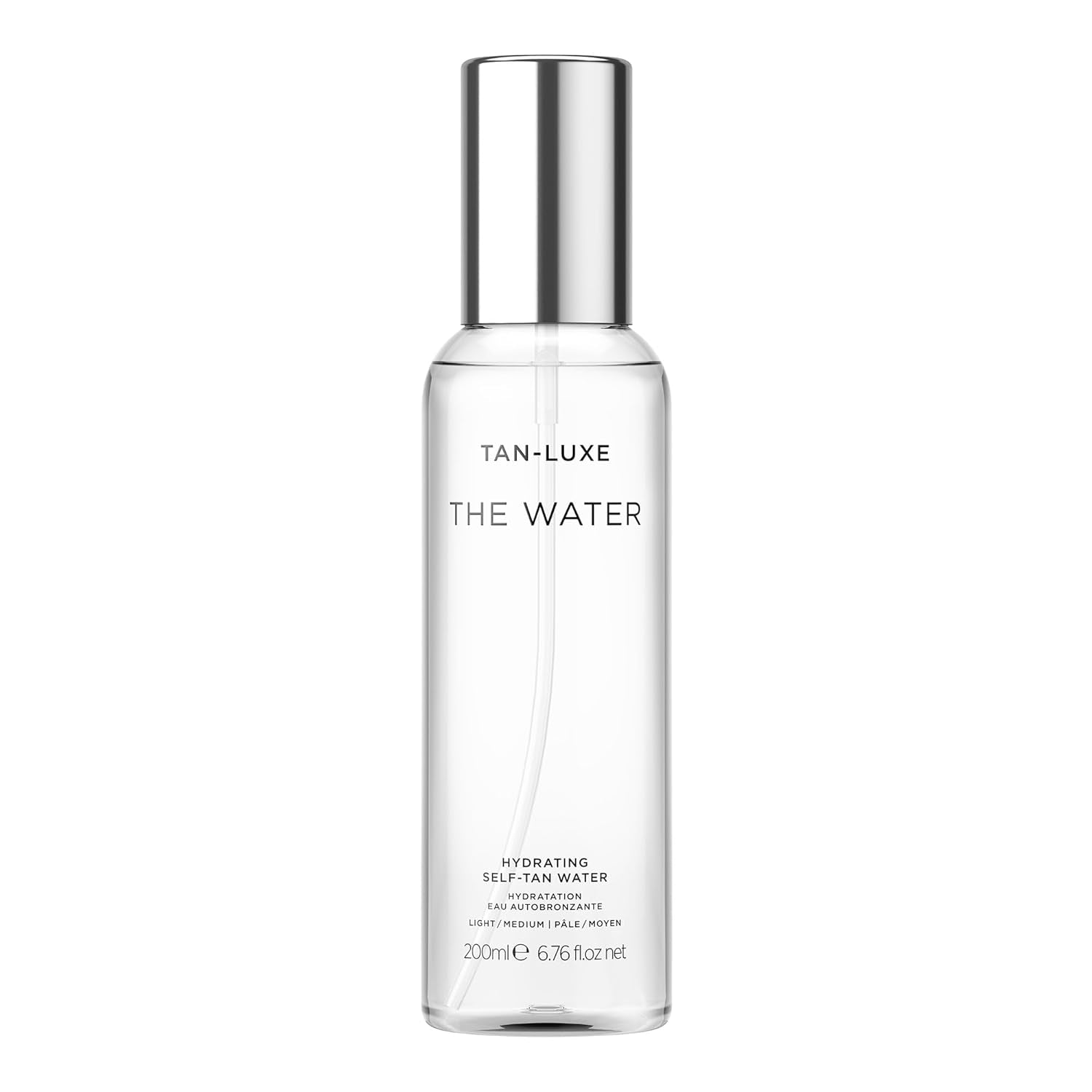 TAN-LUXE The Water Hydrating Self-Tan Water – 200ml (Medium) | Clear, Buildable Glow with Skin-Loving Hydration