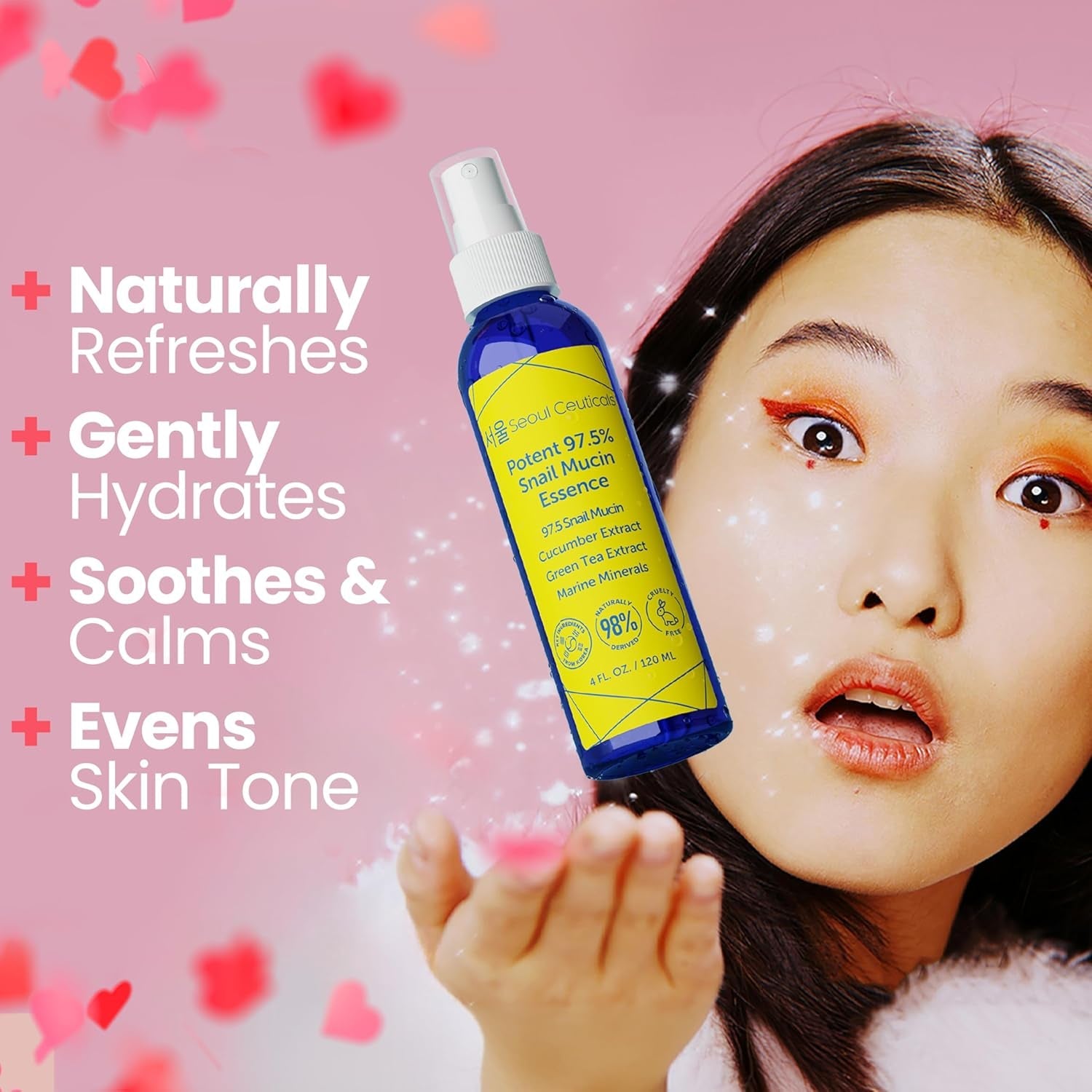 SeoulCeuticals Potent 97.5% Snail Mucin Essence 120ml | Hydrating & Anti-Aging K-Beauty Mist