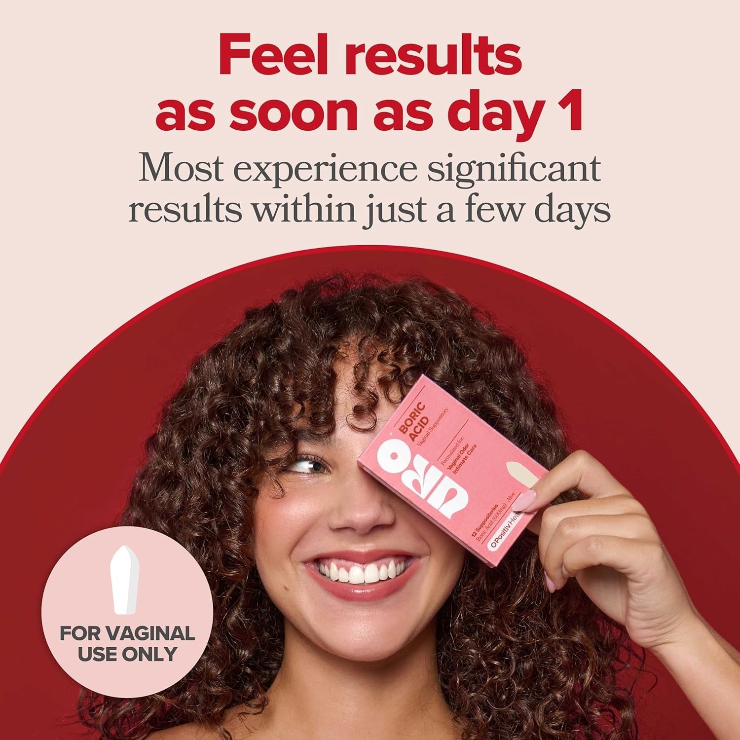O Positiv URO Boric Acid Vaginal Suppositories& 12 Count The Gentle, Fast-Acting Solution for Intimate Balance & Freshness
