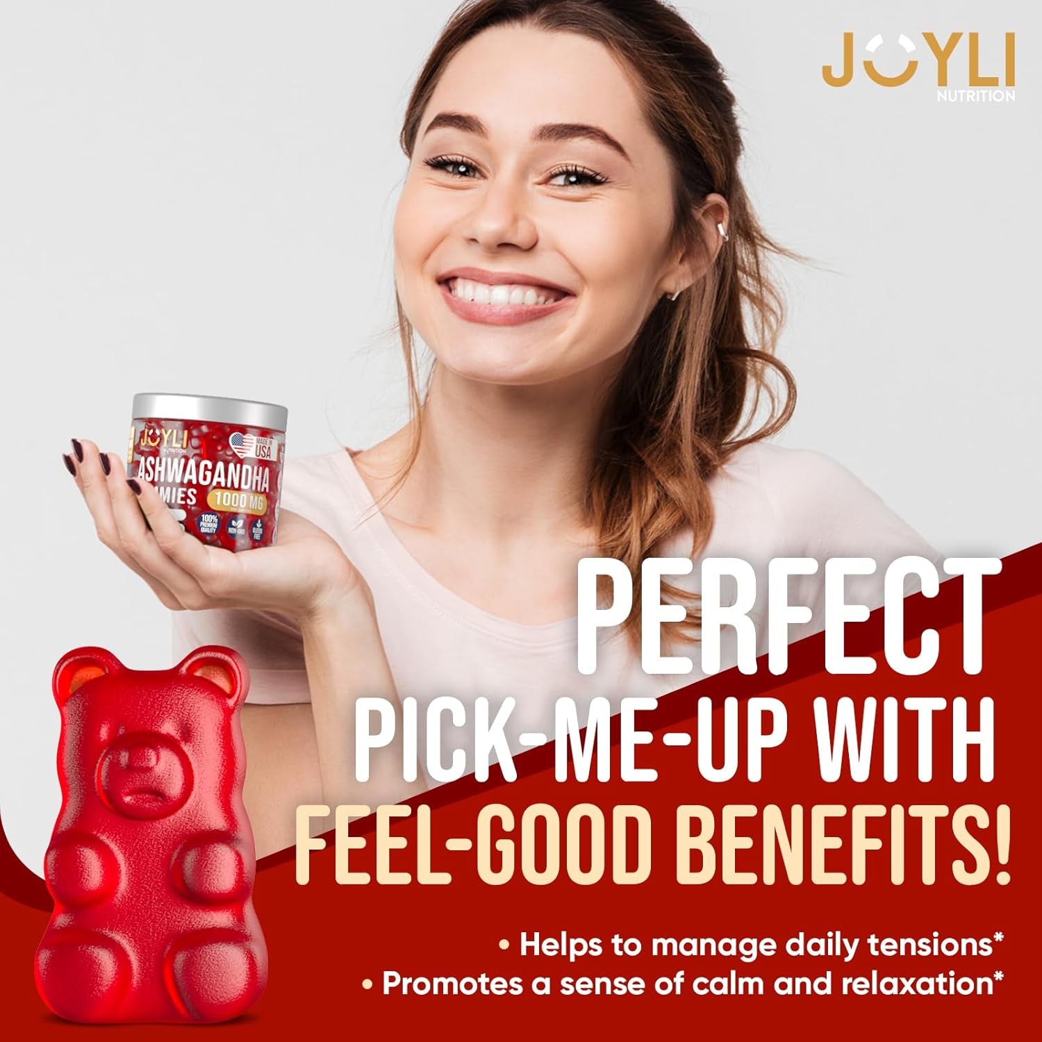 JOYLI Nutrition Ashwagandha Gummies 60 Gummies | Natural Stress Relief & Sleep Support