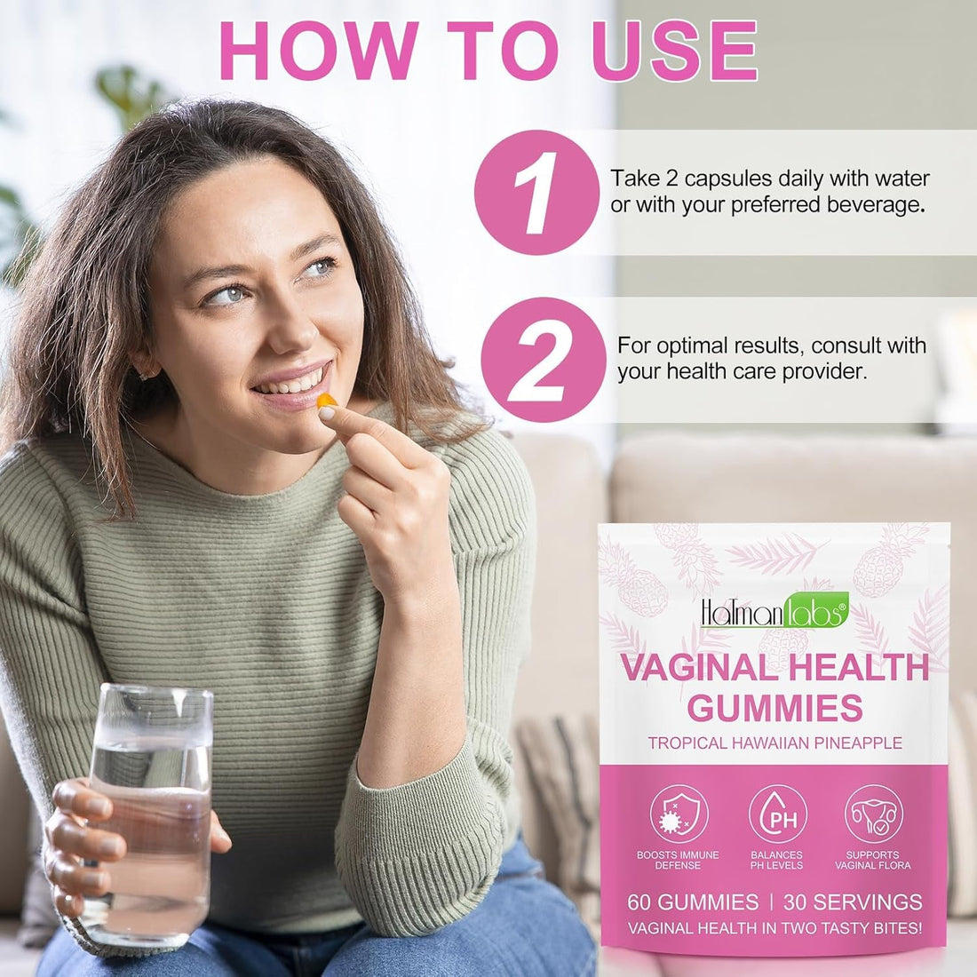 newseel Vaginal Health Gummies – 60 Gummies (30 Servings) | pH Balance, Odor Control & Immunity Support for Women