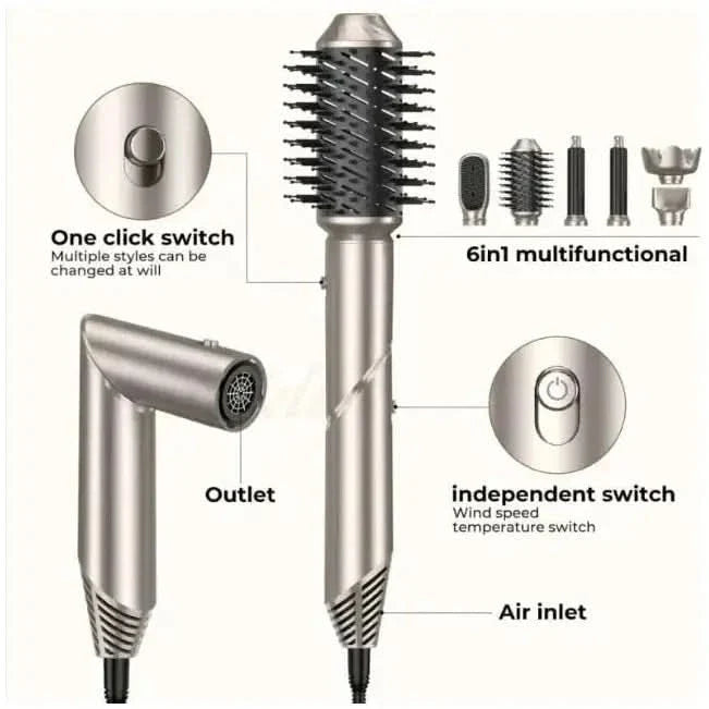 6-in-1 Folding Hair Dryer Compact, Powerful, and Versatile Styling Tool