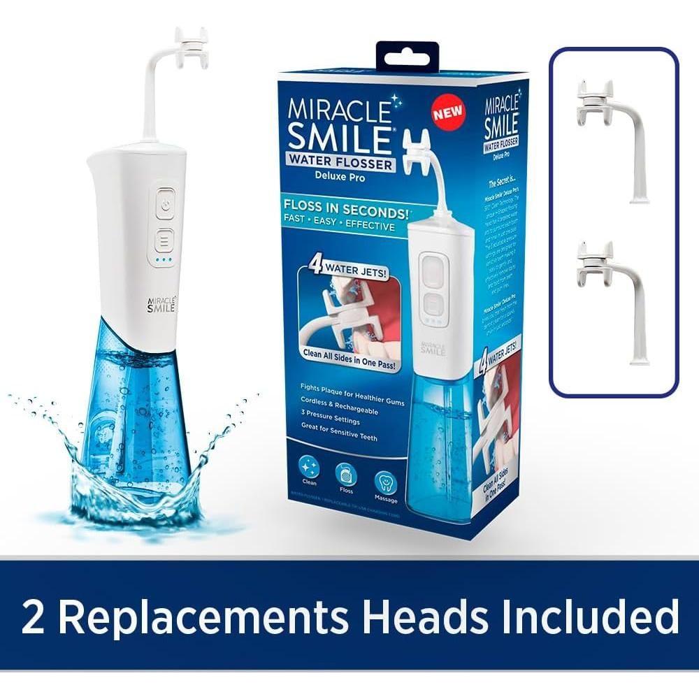 Ontel Miracle Smile Deluxe Pro Water Flosser | 360° Cleaning Technology for a Healthier Smile