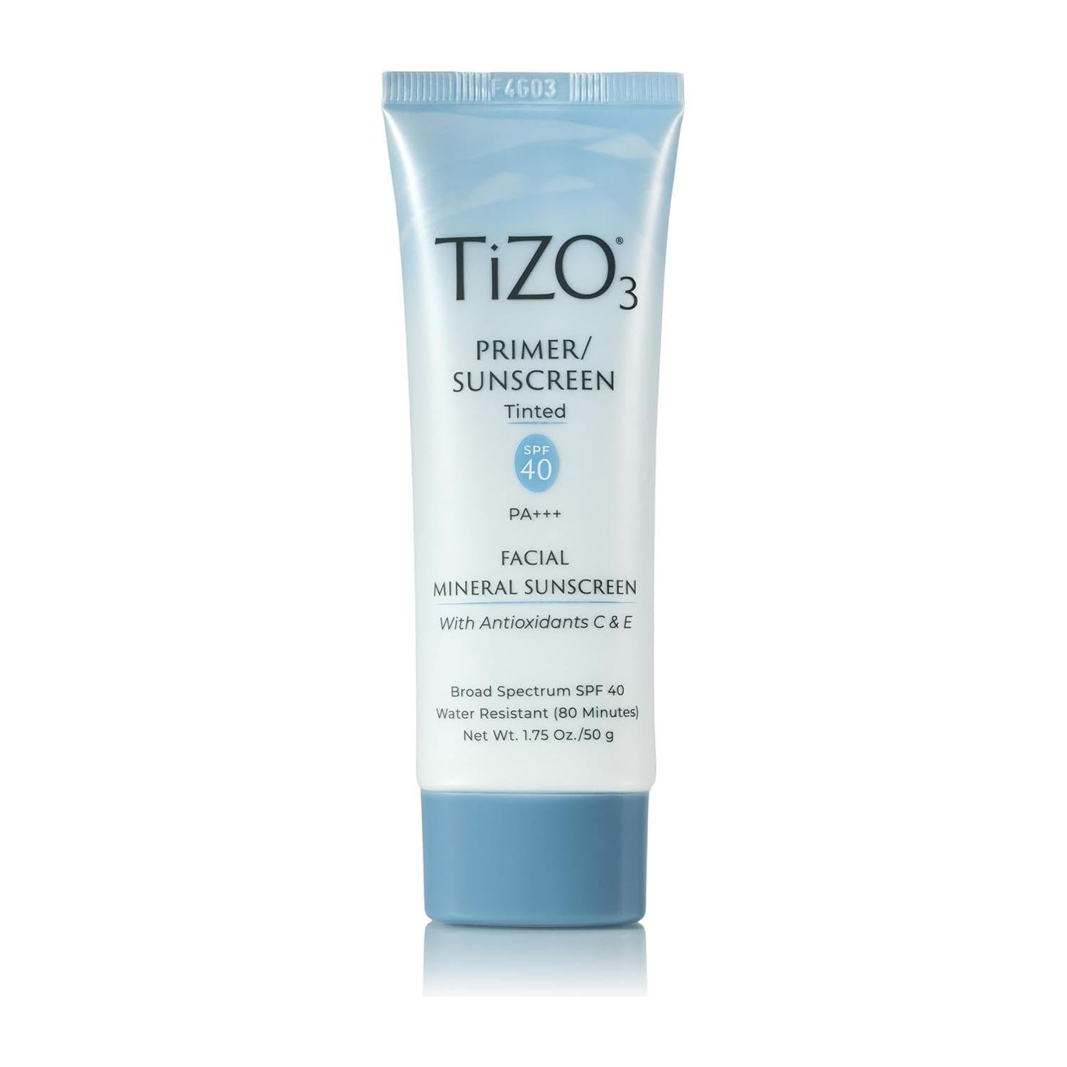 TIZO³ Facial Primer Sunscreen Tinted SPF 40 PA+++ Prime, Protect & Perfect TIZO