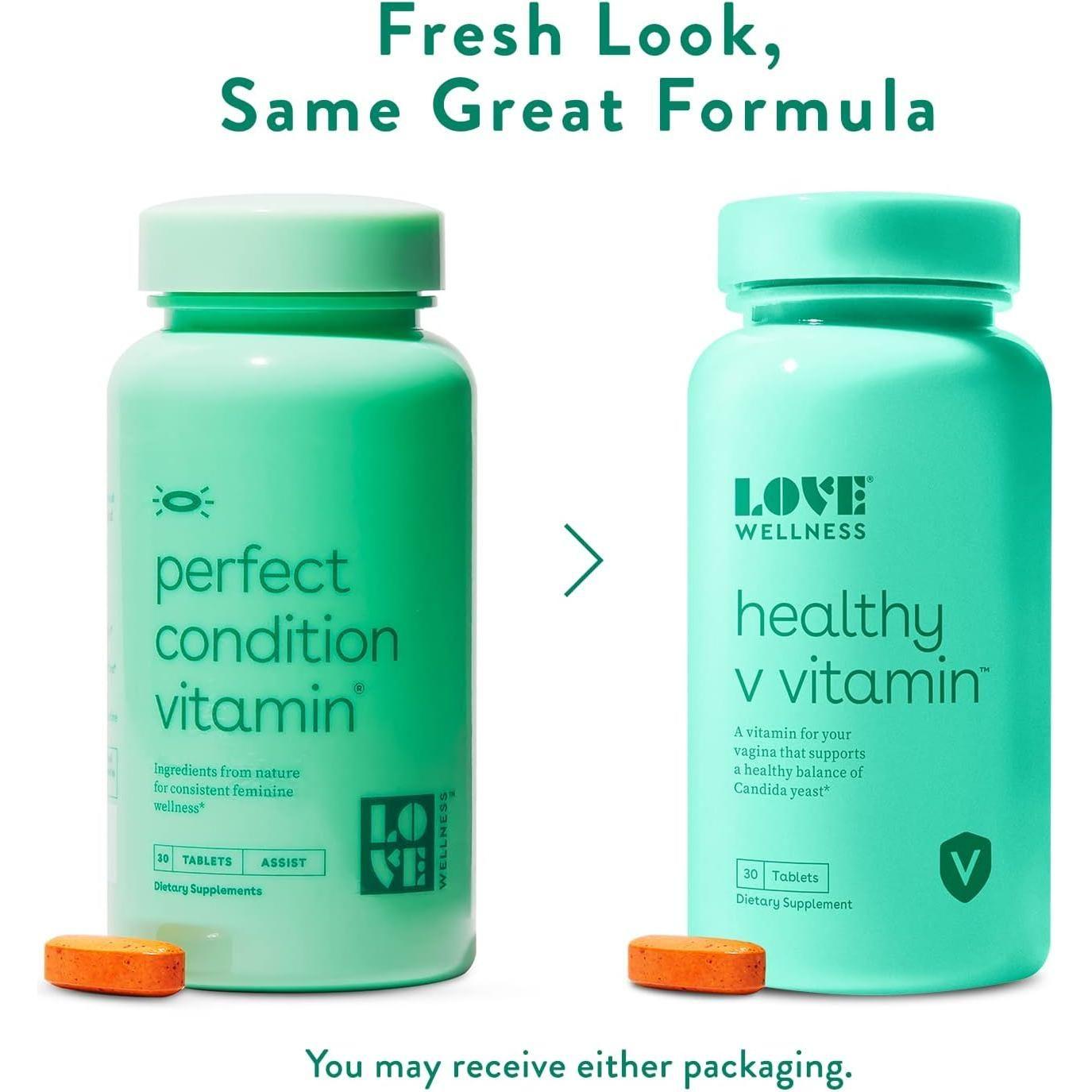 Love Wellness V Vitamin Feminine Balance Vaginal Health & Yeast Support | 30 Capsules Love Wellness