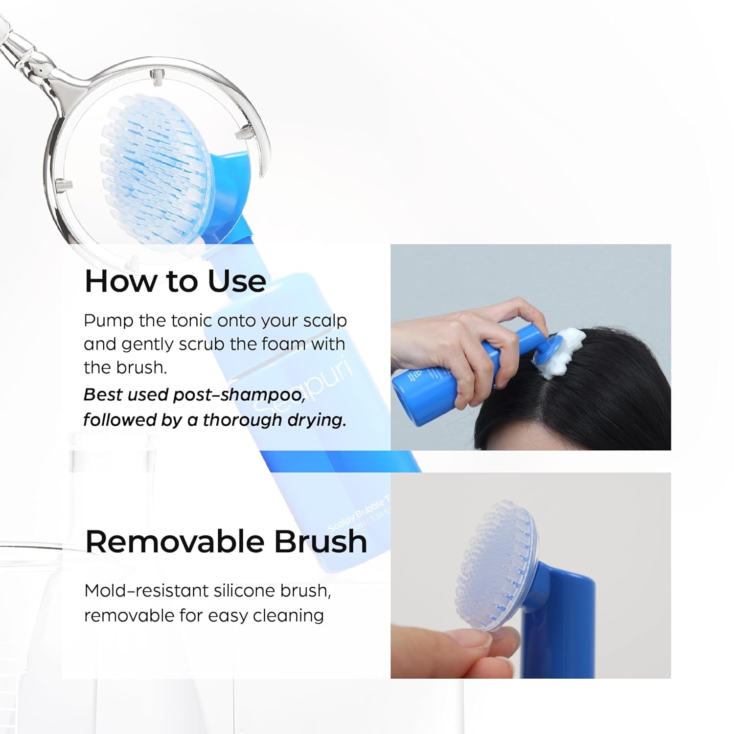 Seapuri Scalpy Bubble Tonic – 100ml | Reduces Hair Shedding, Dandruff & Boosts Root Volume