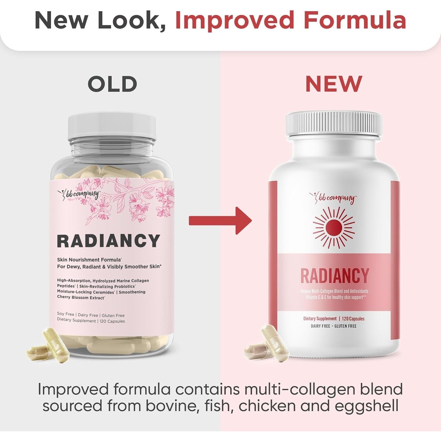 BB Company Radiancy - Cherry Flavor (120 Capsules) | Feminine Wellness, Vaginal Health & Collagen Support