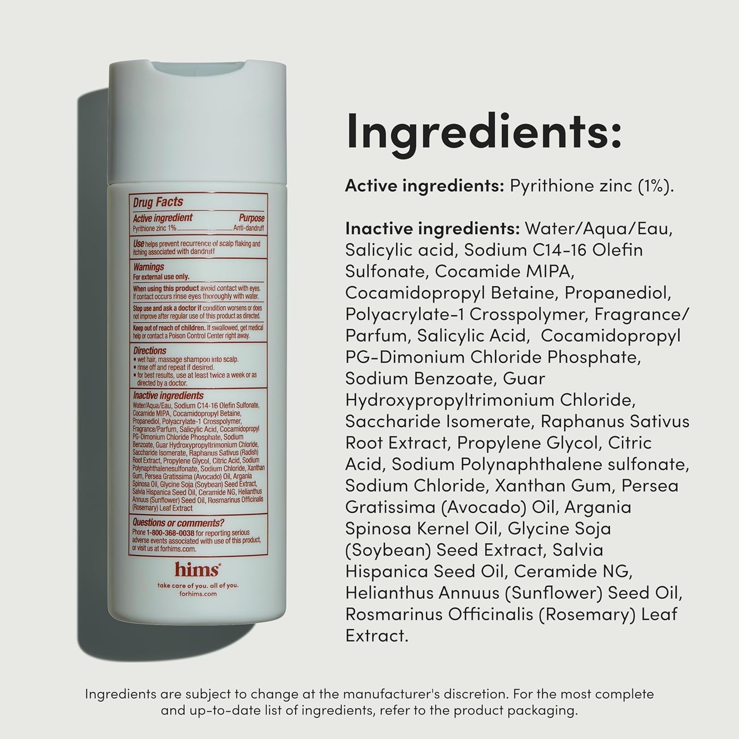 Hims Dandruff Detox Anti-Dandruff Shampoo  190ml (2 Pack) | Pyrithione Zinc & Argan Oil for Flake-Free, Healthy Hair