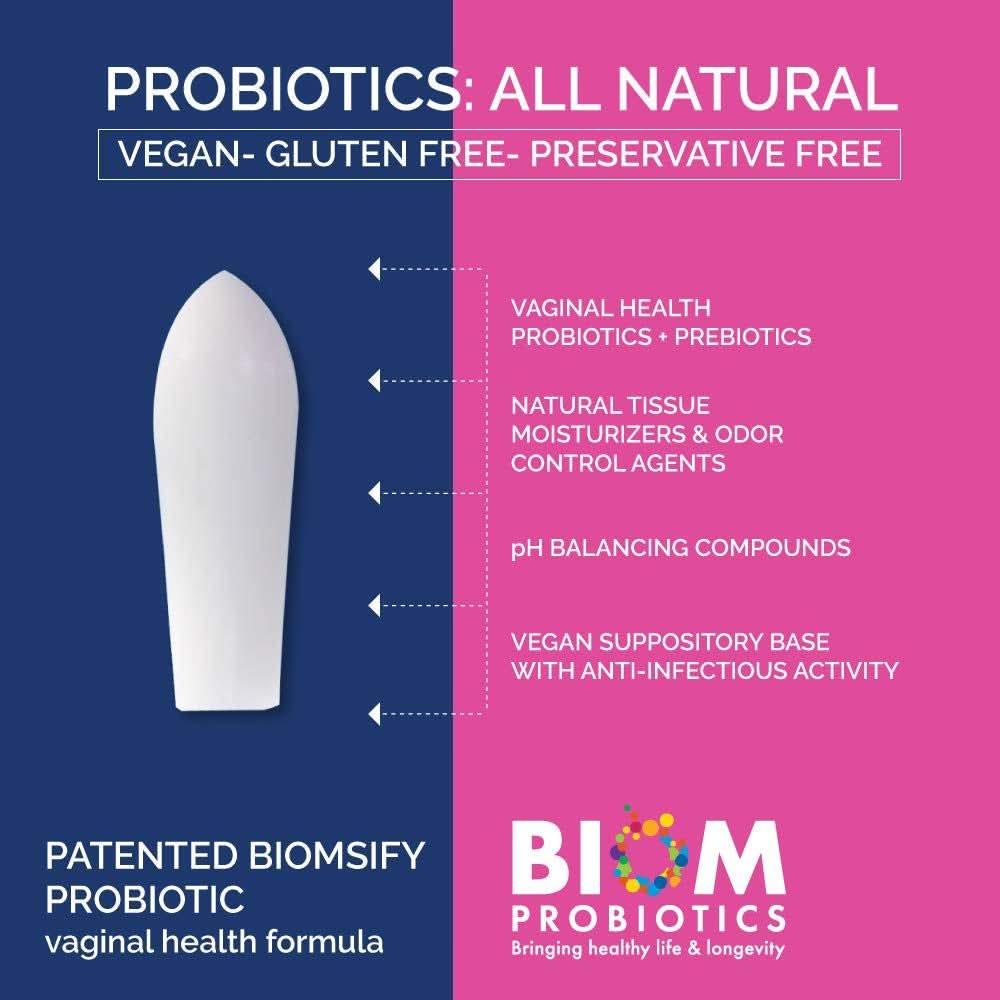 VagiBiom Vaginal Health Suppositories - 15 Suppositories | pH Balance & Vaginal Wellness
