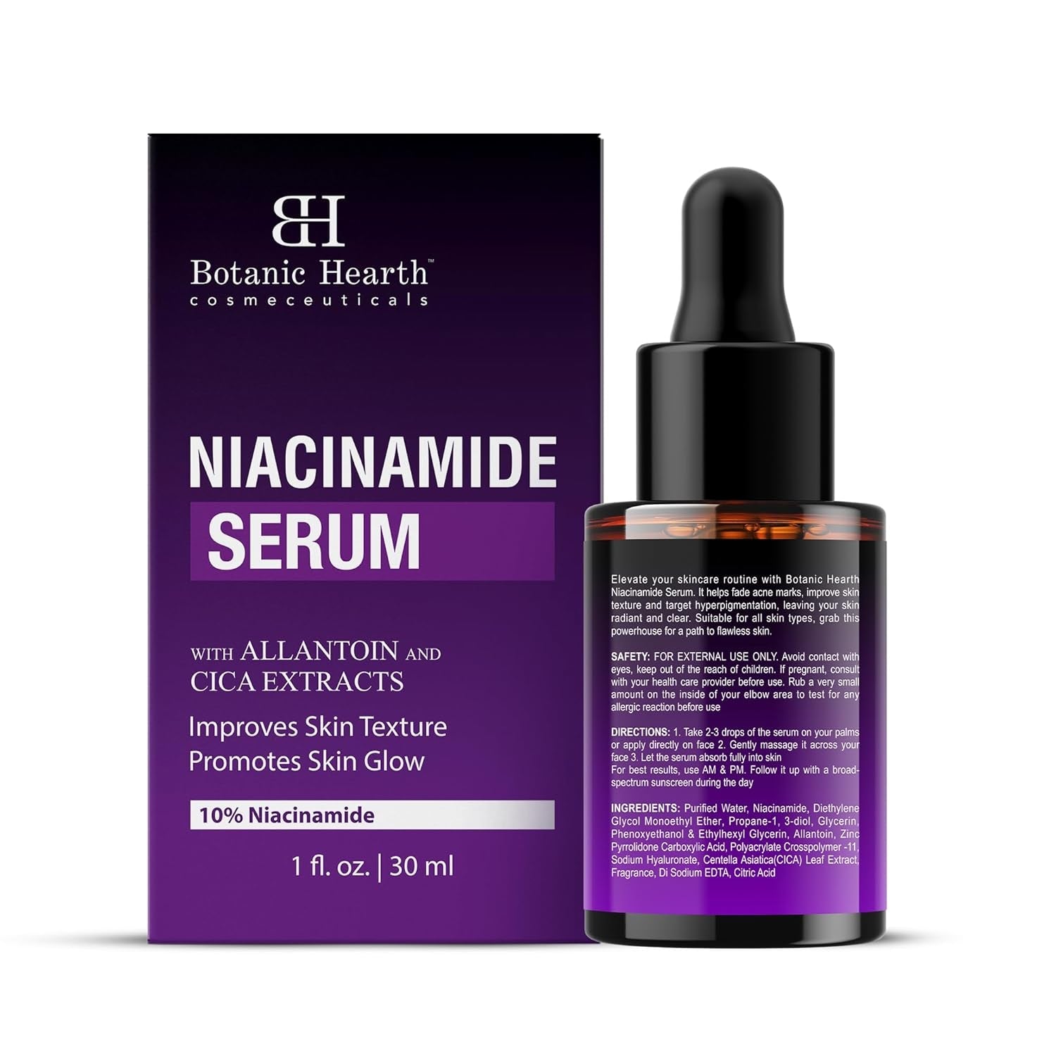 Botanic Hearth Niacinamide Serum 30ml | Pore-Refining, Brightening Serum for Glowing, Even Skin
