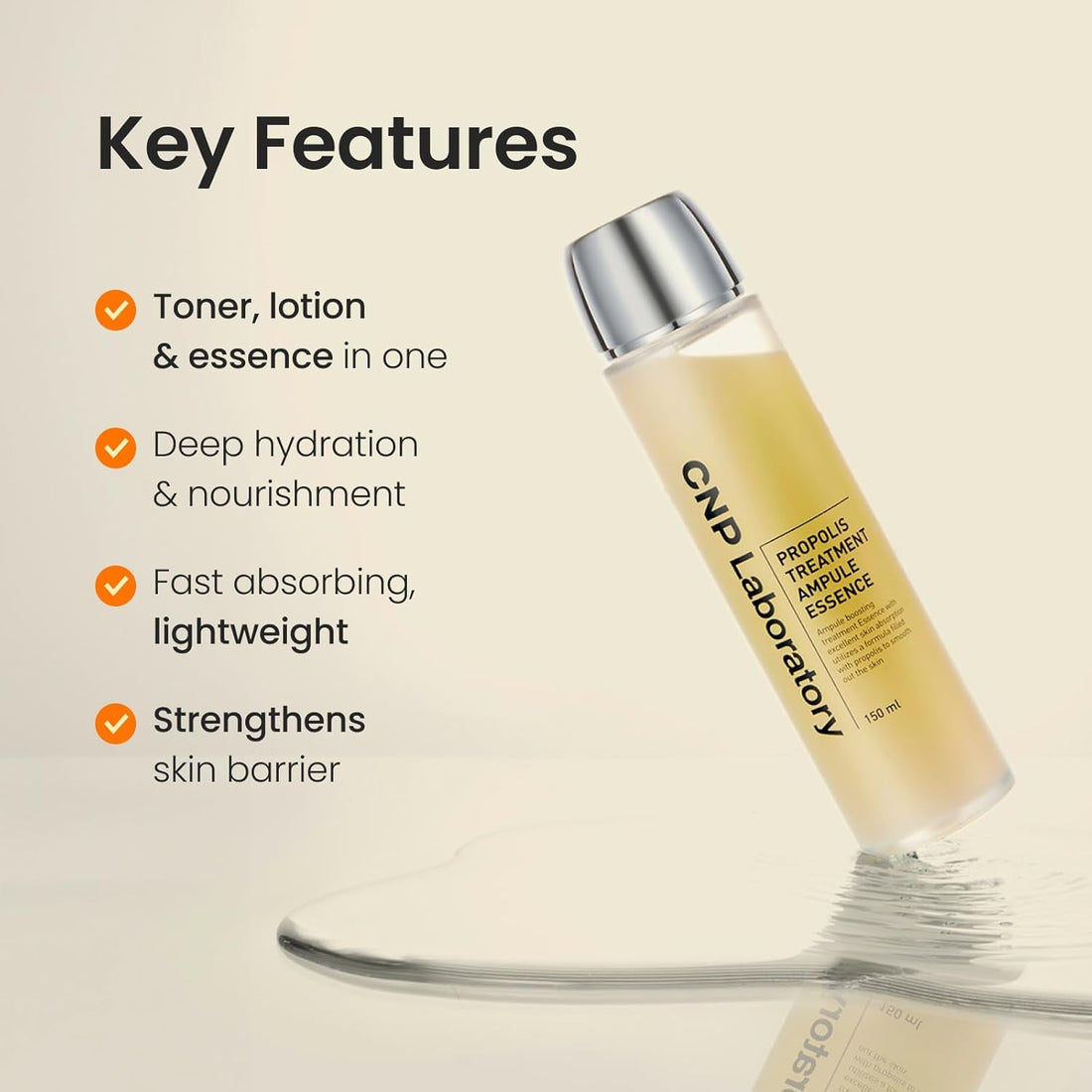 CNP Propolis Treatment Ampule Essence - 150ml | Hydrating, Soothing Korean Glass Skin Essence