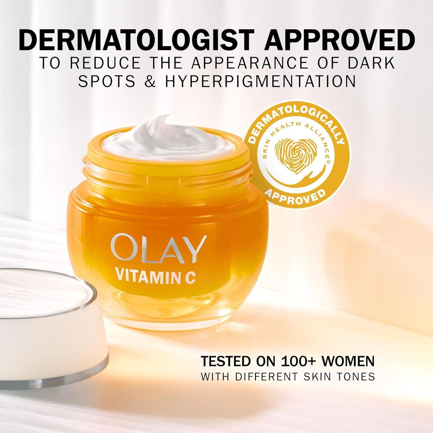 Olay Vitamin C Face Moisturiser Day Gel Cream with AHA 50ml | Brightening & Hydrating Glow