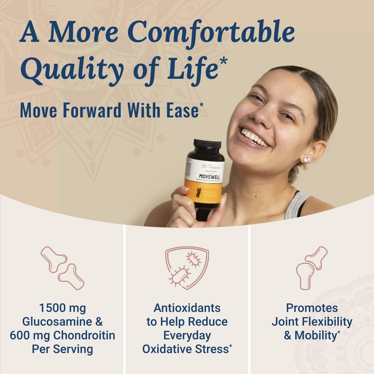 Live Conscious MoveWell 120 Capsules | Joint Mobility, Flexibility & Comfort Support