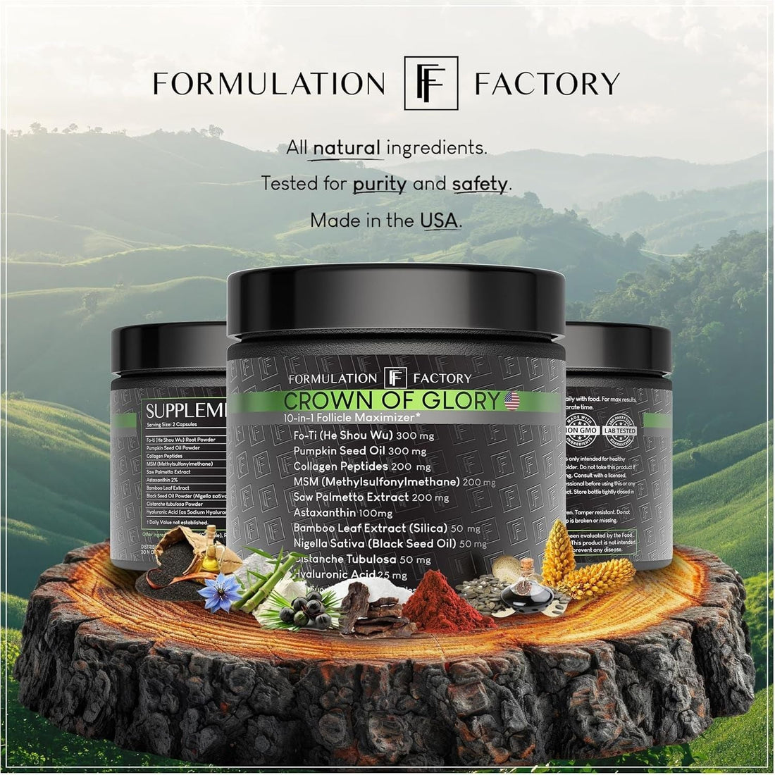 Crown of Glory 10-in-1 Hair Growth Maximizer - 120 Capsules | Thicker Hair, DHT Blocker, Collagen & Scalp Support
