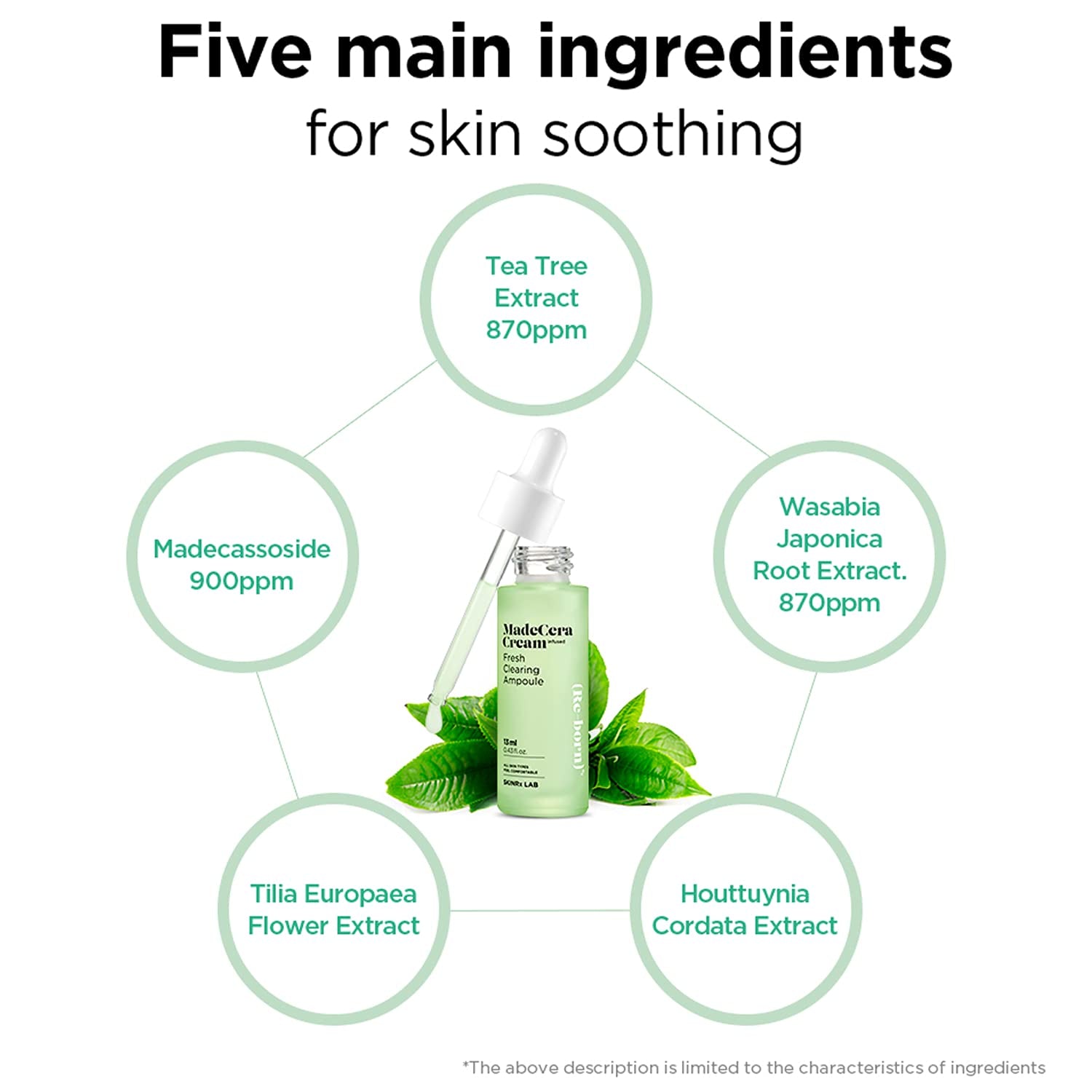 BEISIKS SKINRxLAB MadeCera Cream Fresh Clearing Ampoule – 100ml | Calming & Hydrating Vegan Ampoule for Sensitive, Oily & Acne-Prone Skin