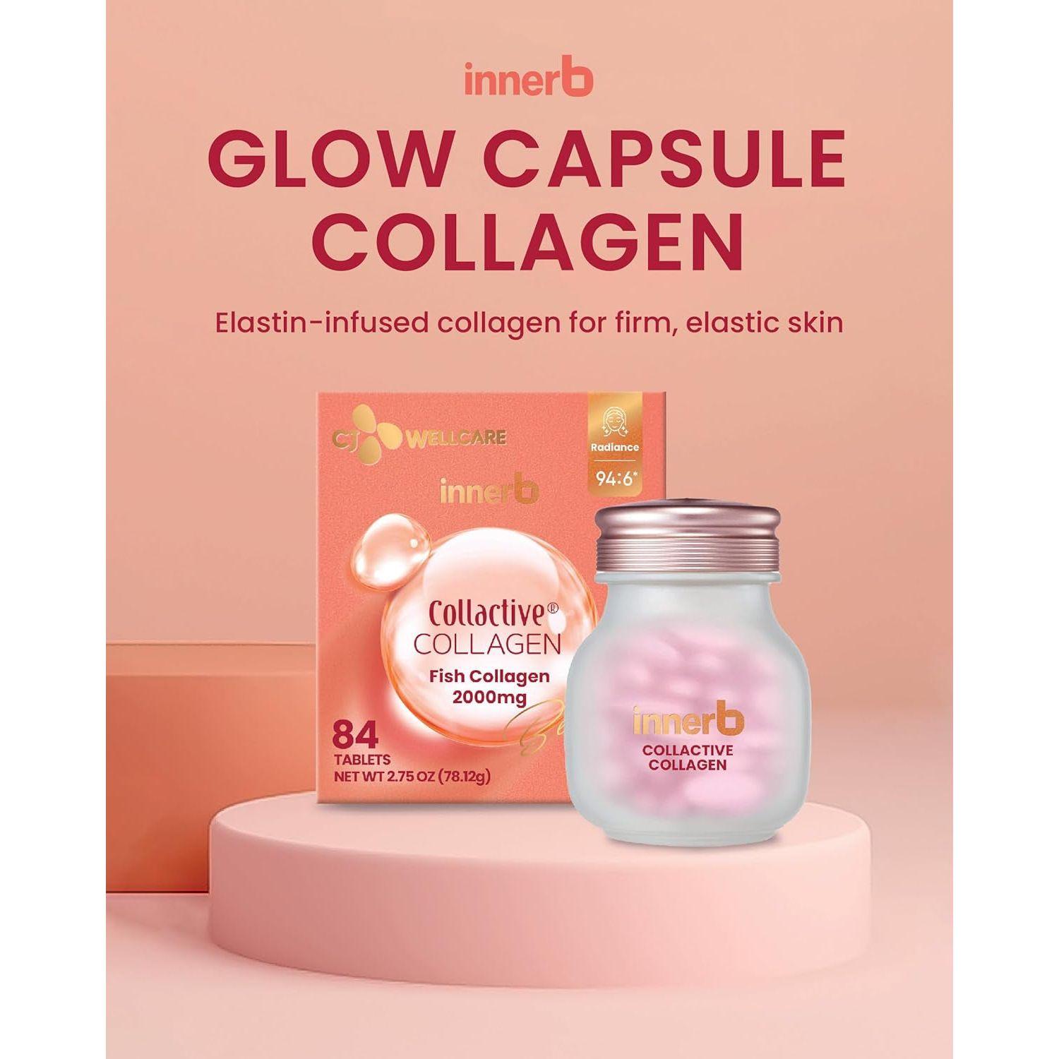 CJ Wellcare Innerb Collactive Collagen - 84 Tablets | Premium French Marine Collagen for Youthful, Elastic Skin