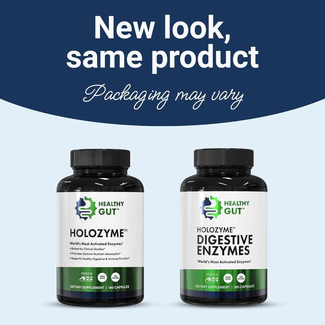 Healthy Gut HoloZyme Digestive Enzymes – 180 Capsules (90 Servings) | Clinically Proven Relief for Bloating, Gas & Gut Discomfort