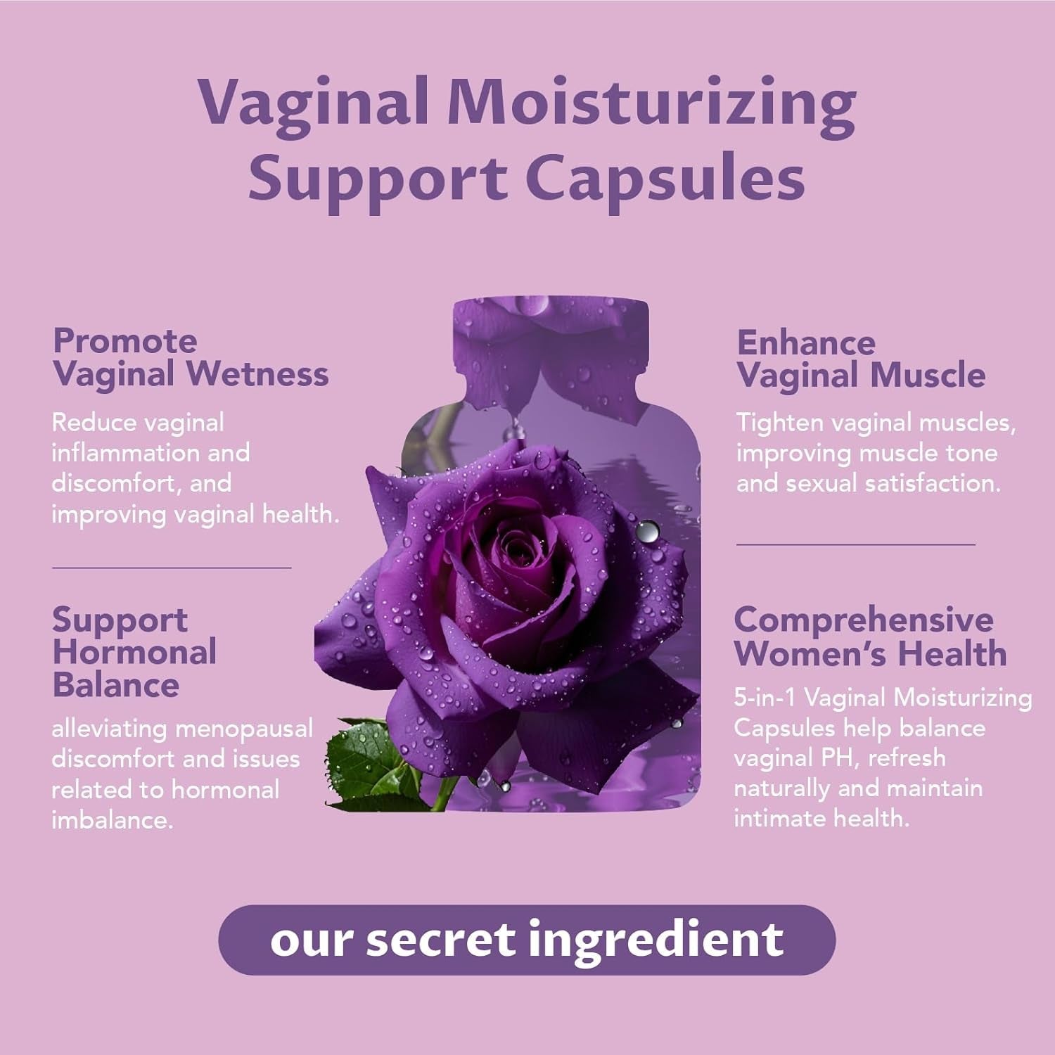 MEGNETA Vaginal Moisturizer  60 Capsules | Kacip Fatimah, Manjakani & Slippery Elm for Intimate Health & Moisture