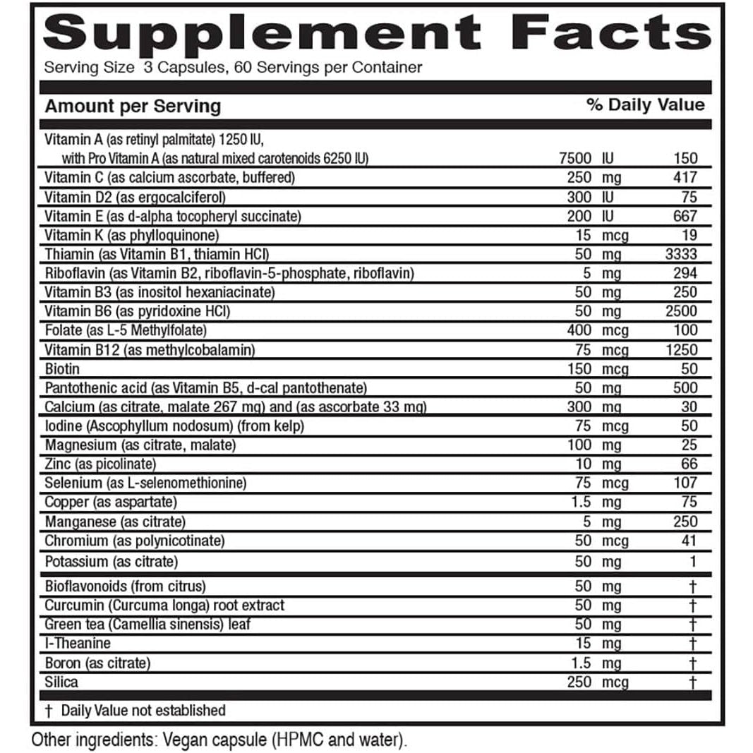 Vitanica Mid-Life Symmetry 180 Capsules | Multivitamin for Women 50-65 Supporting Bone, Heart & Hormonal Health