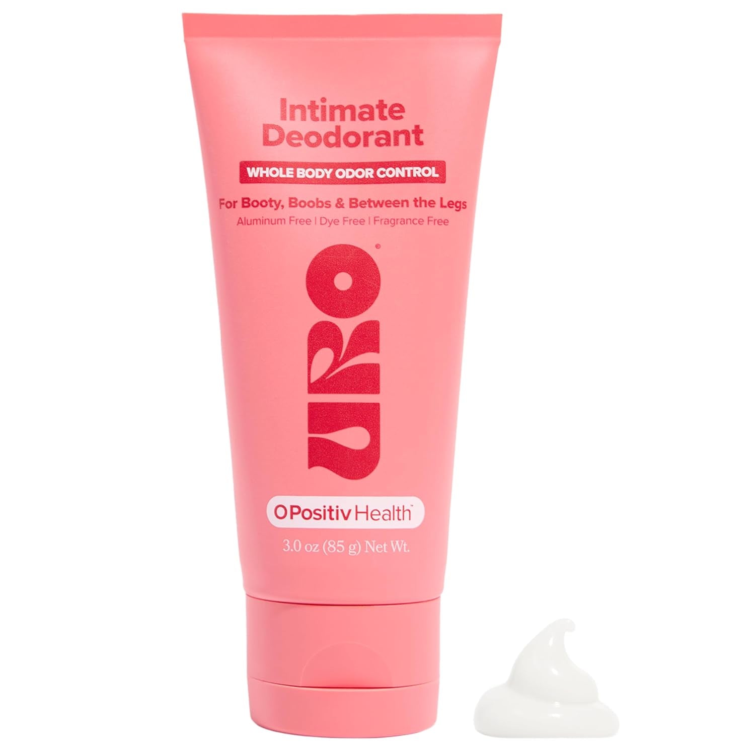 O Positiv URO Intimate Deodorant – 85g | Aluminum-Free, Unscented Whole Body Odor Control for Sensitive Skin