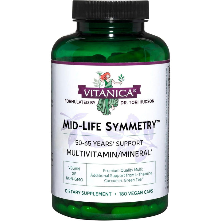 Vitanica Mid-Life Symmetry 180 Capsules | Multivitamin for Women 50-65 Supporting Bone, Heart & Hormonal Health
