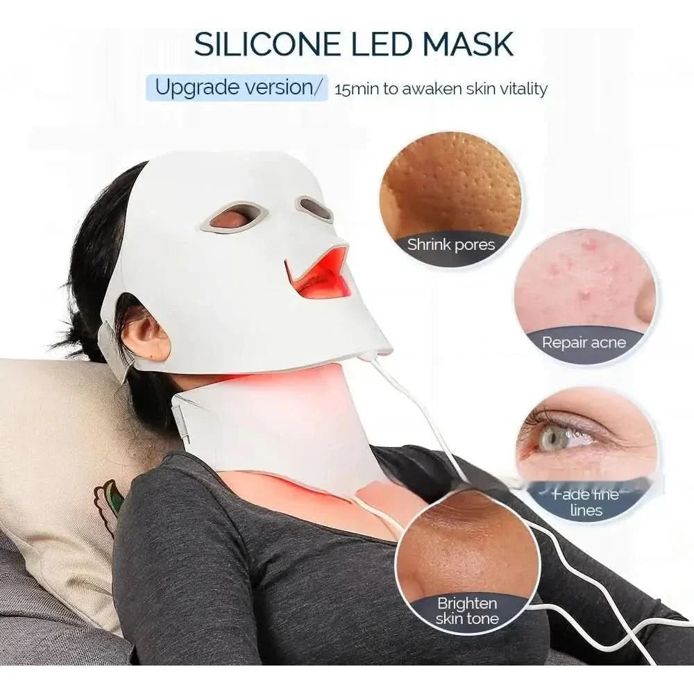 7-Color LED Silicone Face Mask Skin Rejuvenation & Acne Treatment