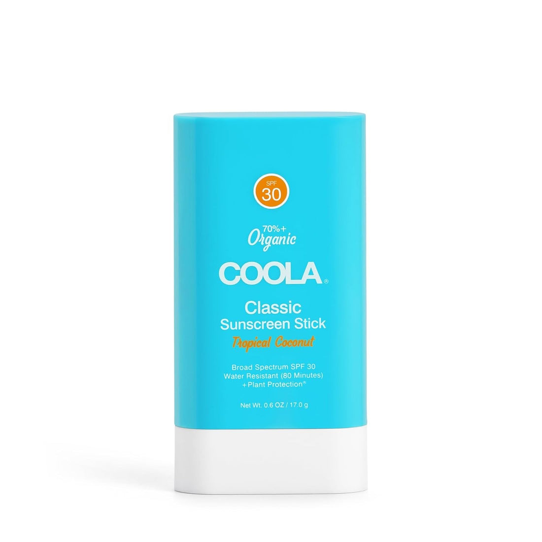 COOLA Classic Sunscreen Stick SPF 30 17g | Travel-Ready, Organic SPF with Tropical Coconut Scent