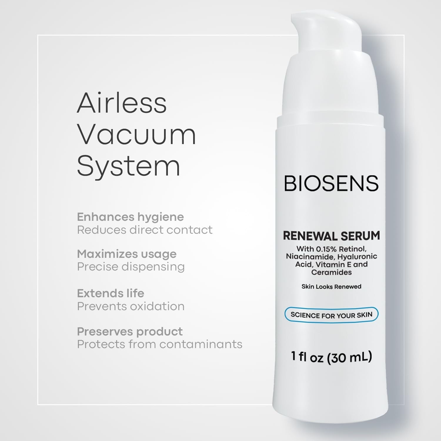 BIOSENS Renewal Serum 30ml | Retinol + Niacinamide for Smooth, Even, Youthful Skin