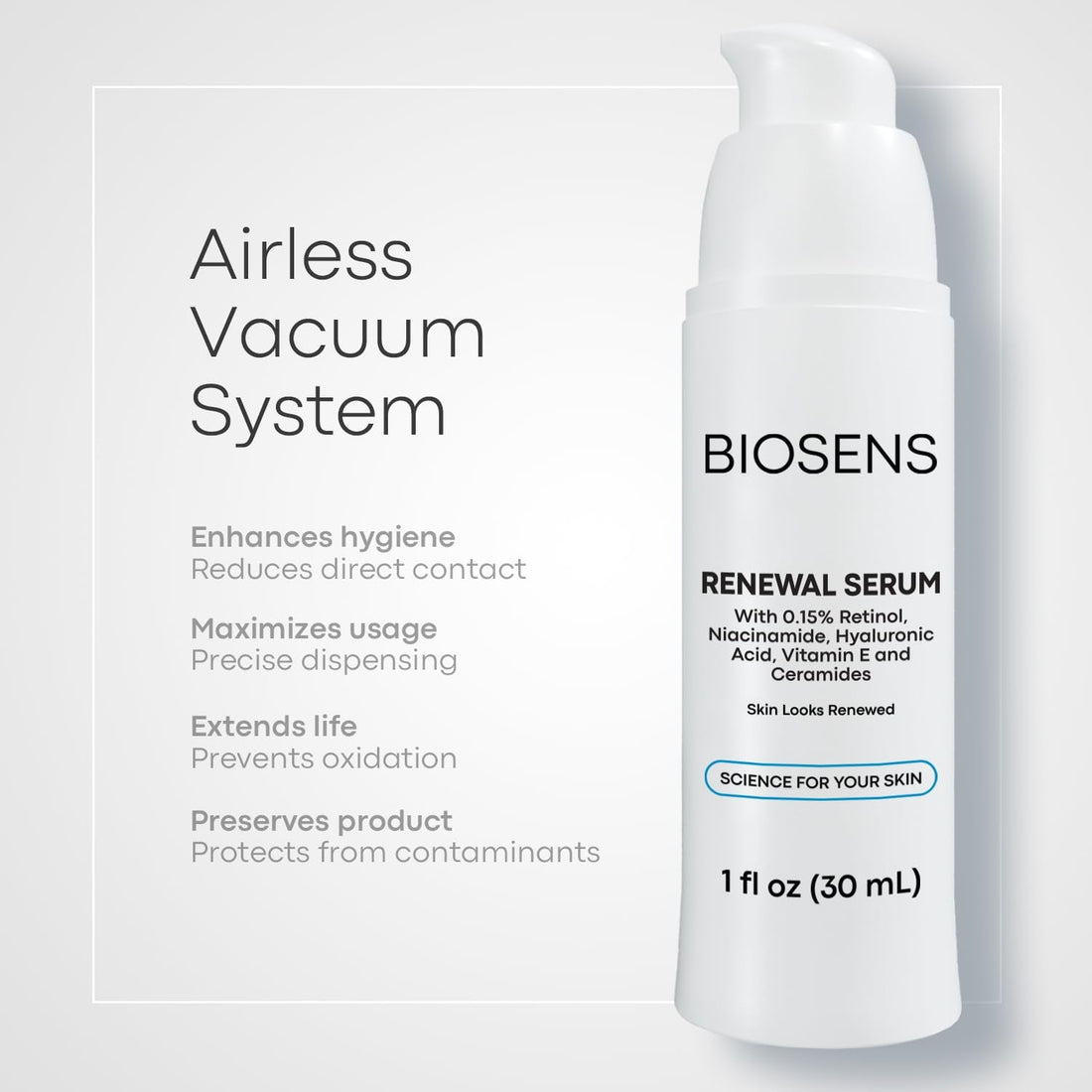 BIOSENS Renewal Serum 30ml | Retinol + Niacinamide for Smooth, Even, Youthful Skin