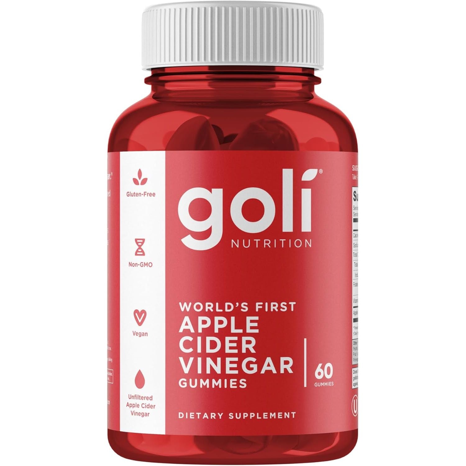 Goli Apple Cider Vinegar Gummies 60 Gummies | Digestive Health & Energy Support with Vitamin B12
