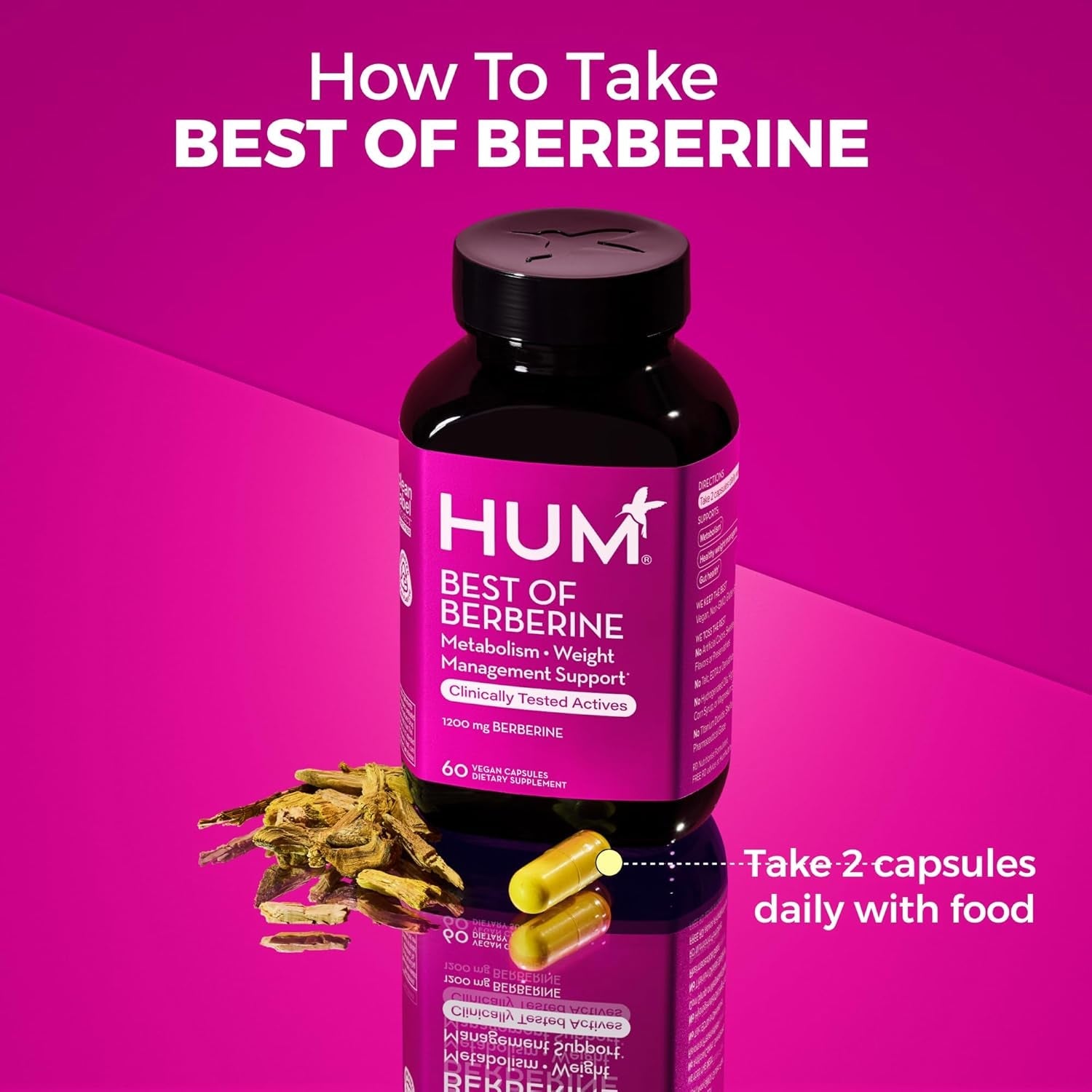 HUM Best of Berberine 60 Capsules | Clinically-Proven Metabolic Support