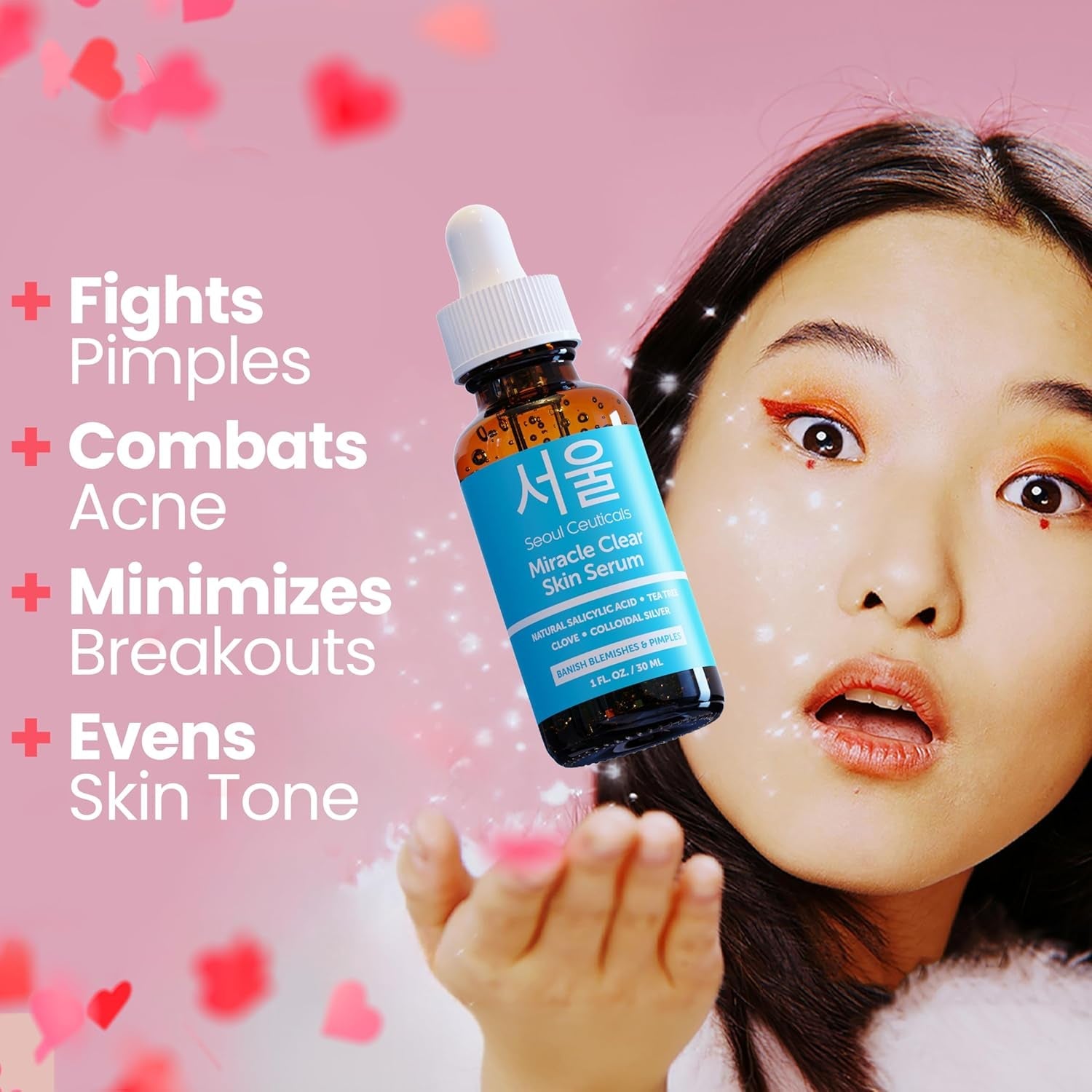 SeoulCeuticals Miracle Clear Skin Acne Serum 30ml | Natural Salicylic Acid + Tea Tree for Clear, Balanced Skin