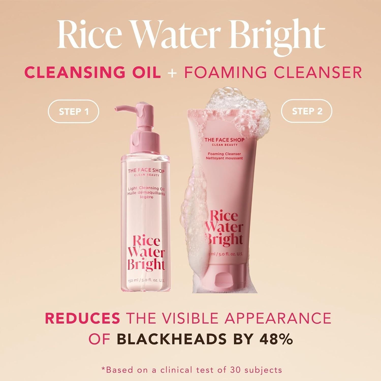 The Face Shop Rice Water Bright Duo Set | Gentle & Brightening Double Cleansing