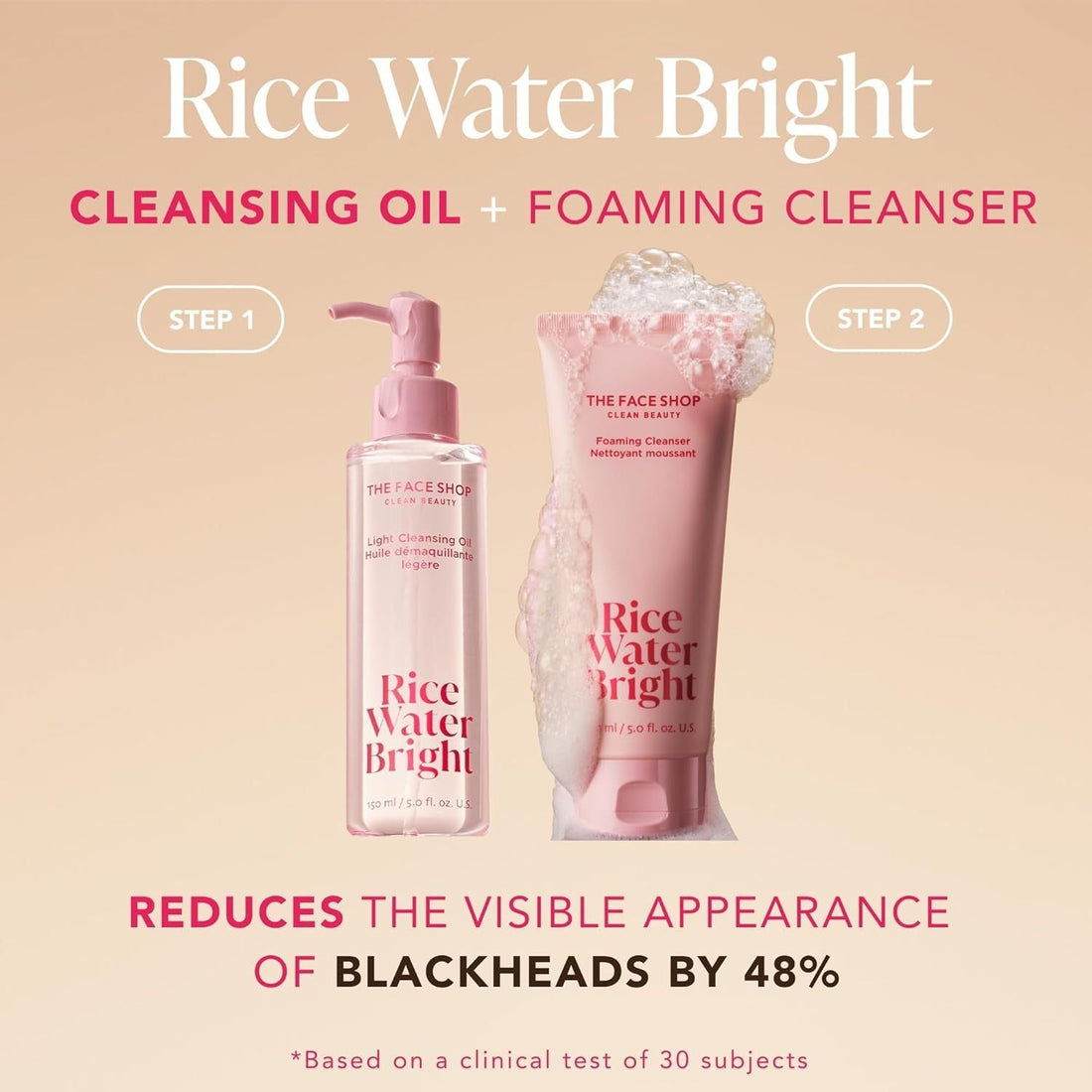 The Face Shop Rice Water Bright Duo Set | Gentle & Brightening Double Cleansing