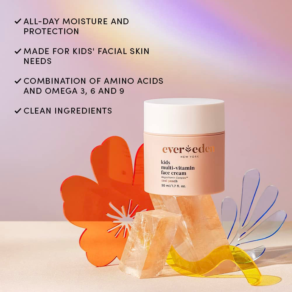 Evereden Kids Multi-Vitamin Face Cream (Melon Juice) 50ml | Gentle Daily Hydration with Omegas & Vitamins
