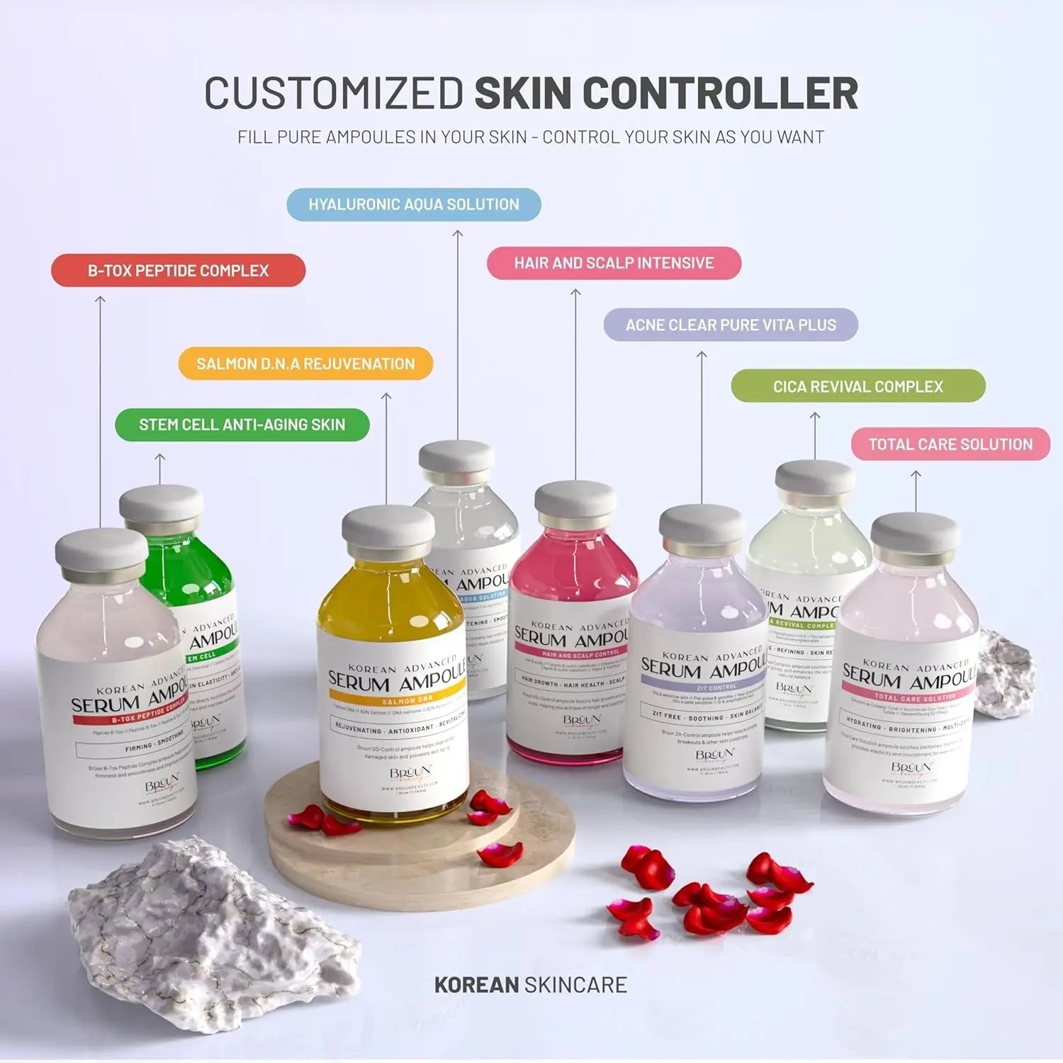 BRÜUN Korean Advanced Serum Ampoule Hair and Scalp Control – 35ml | Strengthens Roots, Stimulates Growth & Soothes Scalp