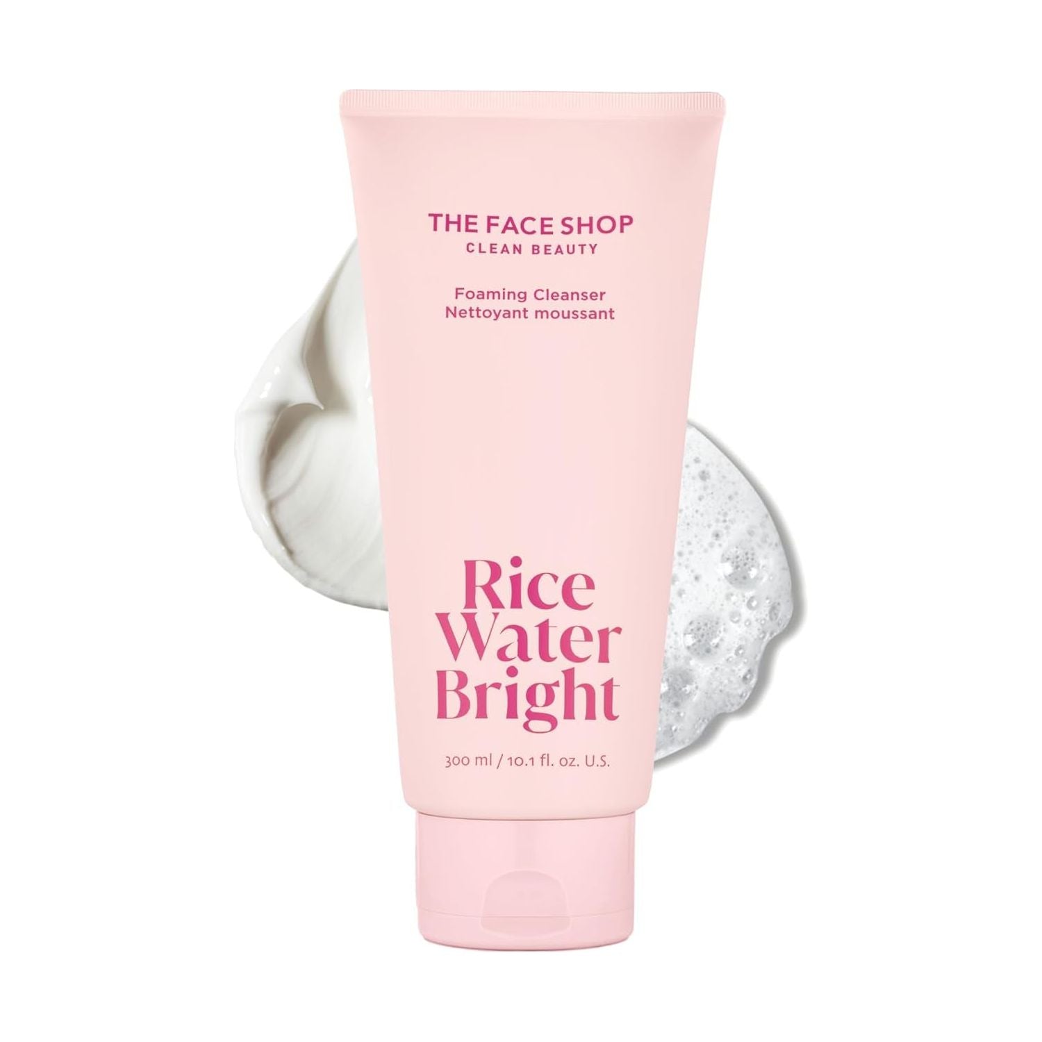 The Face Shop Rice Water Bright Foaming Cleanser - 300ml | Gentle Brightening Cleanser for Radiant Skin