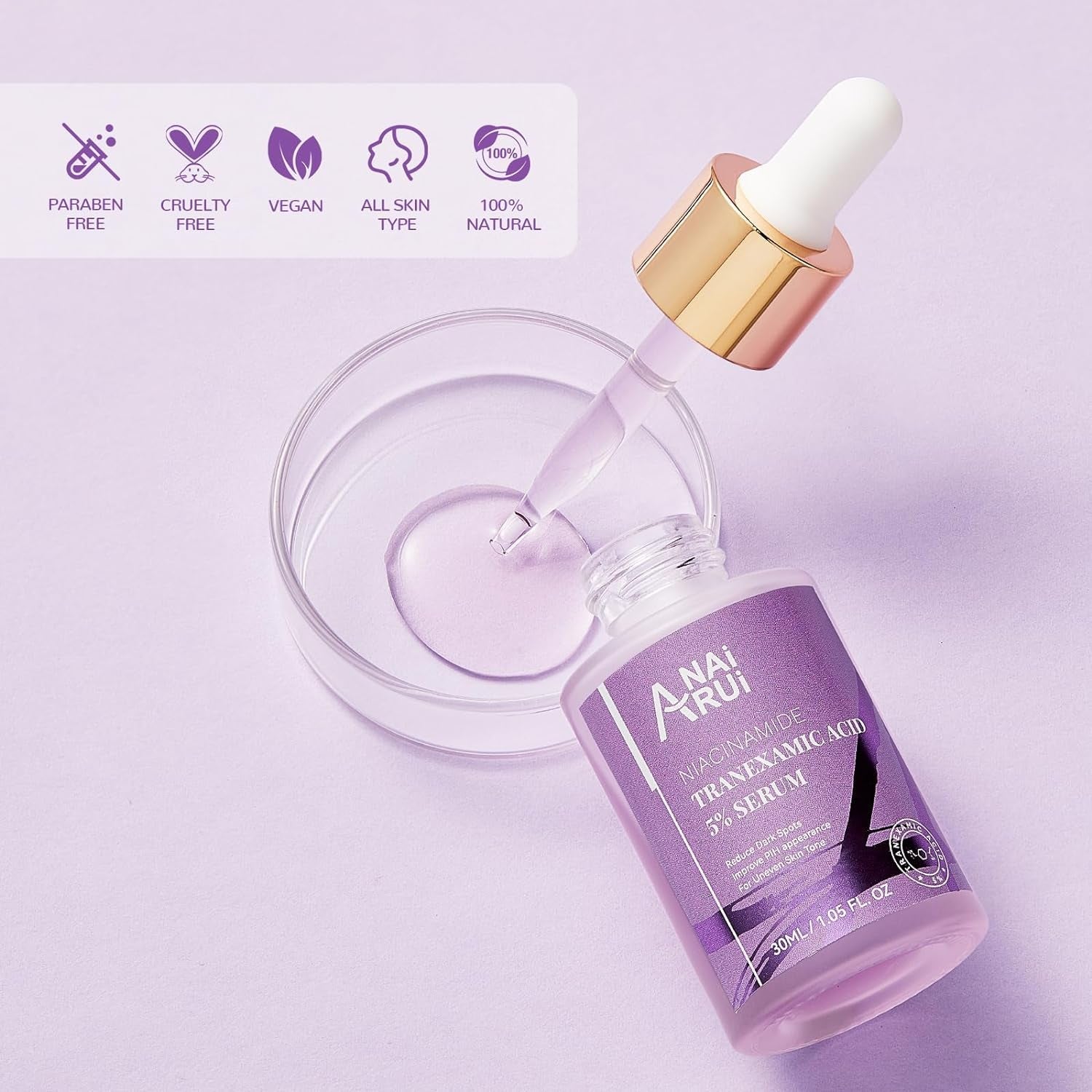 ANAI RUI 5% Tranexamic Acid + Niacinamide Serum 30ml | Dark Spot Corrector & Brightening Treatment for Uneven Skin Tone
