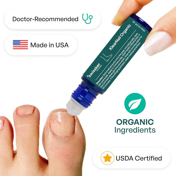 Swissklip +Swissker KlearNail Organic – 10ml | Natural Antifungal Toenail Treatment for Clearer, Healthier Nails