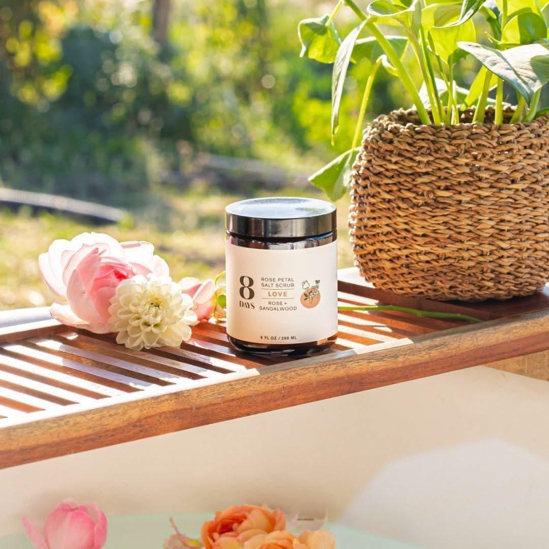 8 Days Rose Petal Salt Scrub Luxurious Exfoliation & Deep Hydration (266ml)