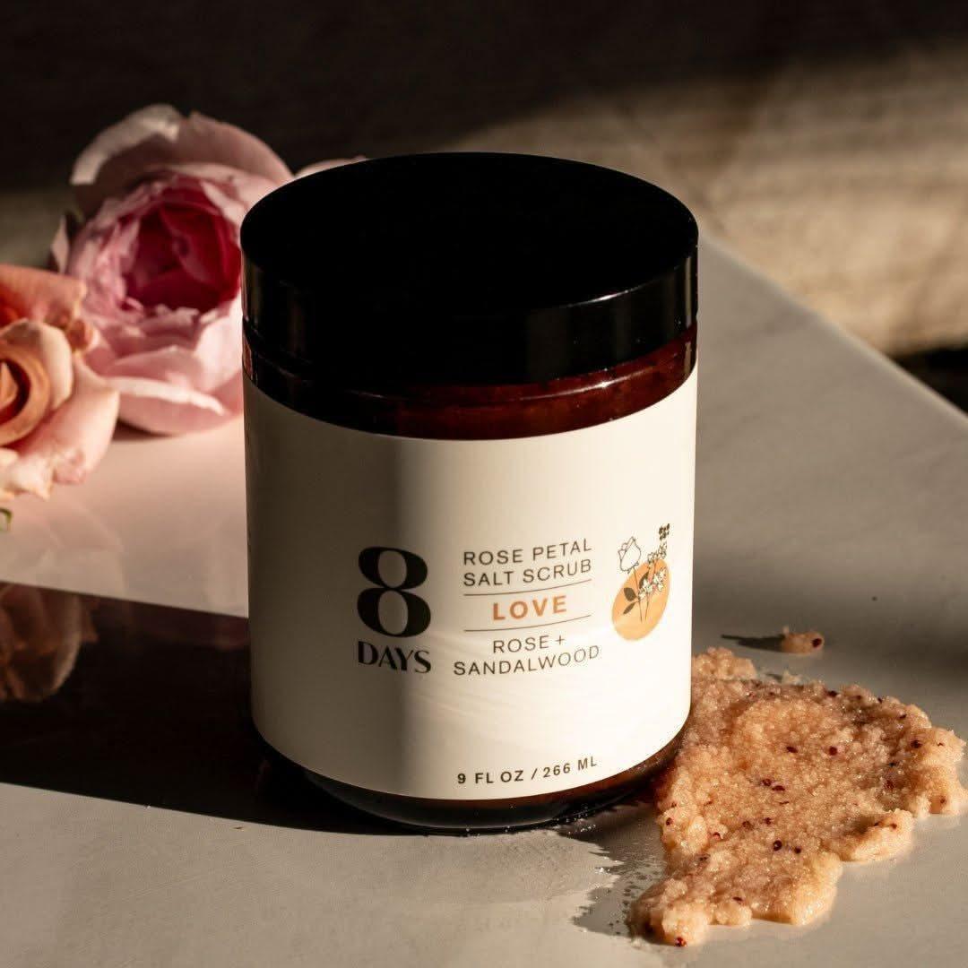 8 Days Rose Petal Salt Scrub Luxurious Exfoliation & Deep Hydration (266ml)
