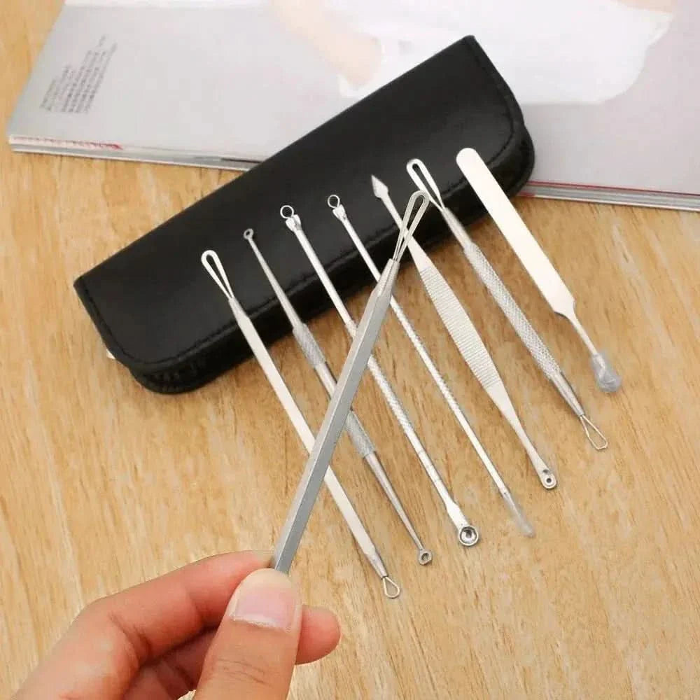 8-Piece Stainless Steel Blackhead & Acne Remover Set