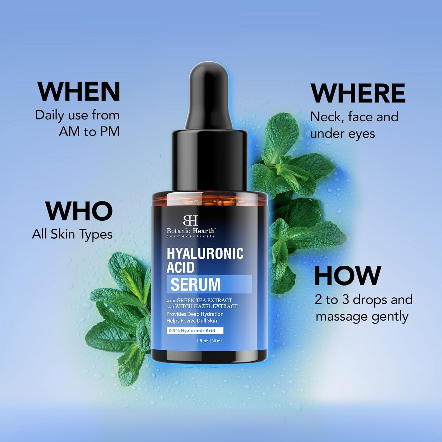 Botanic Hearth Hyaluronic Acid Serum ¨C 30ml | Deep Hydration & Plumping for Smooth, Youthful Skin